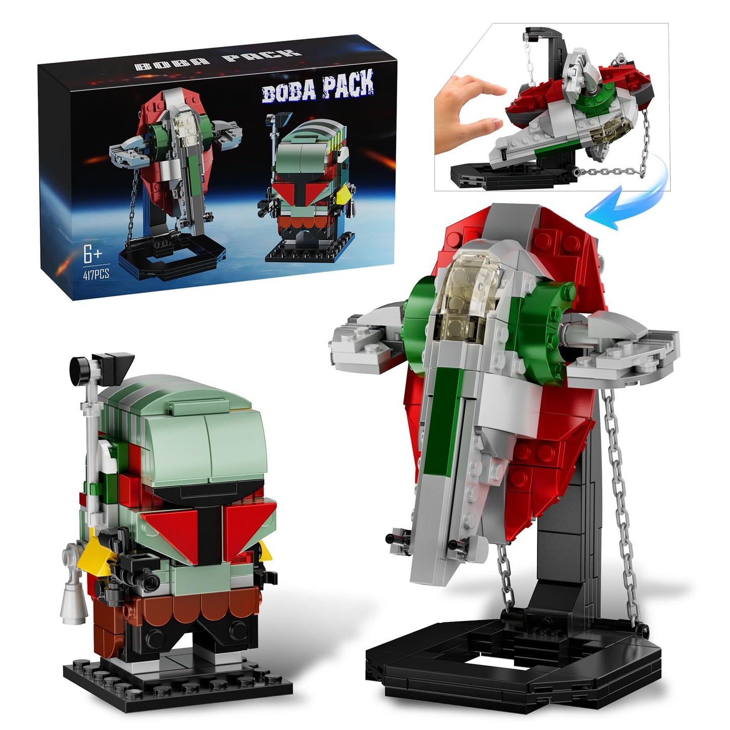 EvoFTIOR Boba Fett Slave One Tensegrity Model – Starship Microfighter Build Set