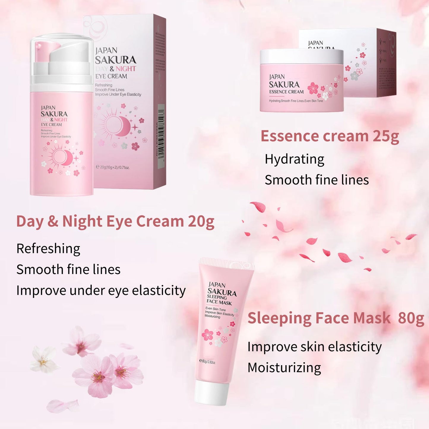 Evolvique Japan Sakura Skincare Set for Teens – 8-Piece Gift Kit