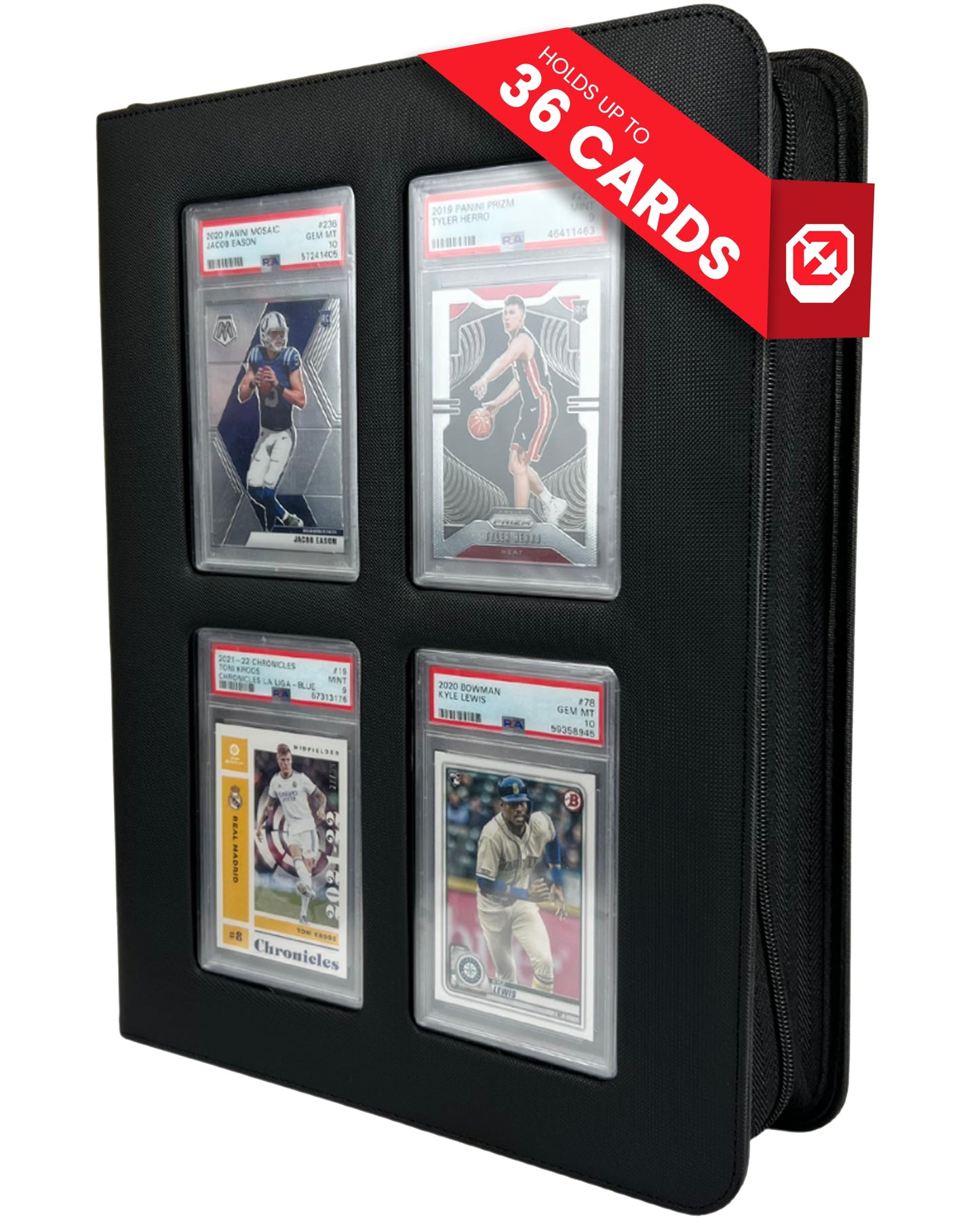 EVORETRO Premium Card Slab Binder – 360° Protection, Display Window, 96-Card Capacity