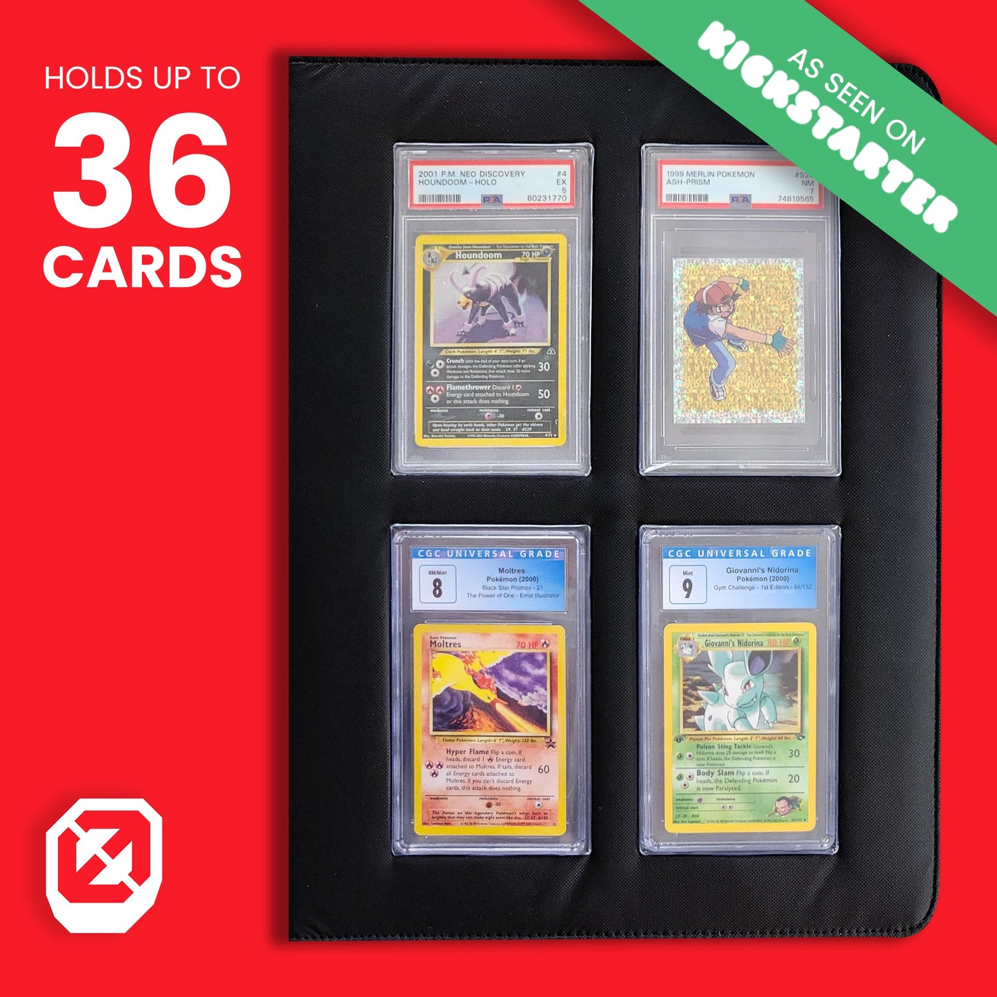 EVORETRO Premium Card Slab Binder – 360° Protection, Display Window, 96-Card Capacity