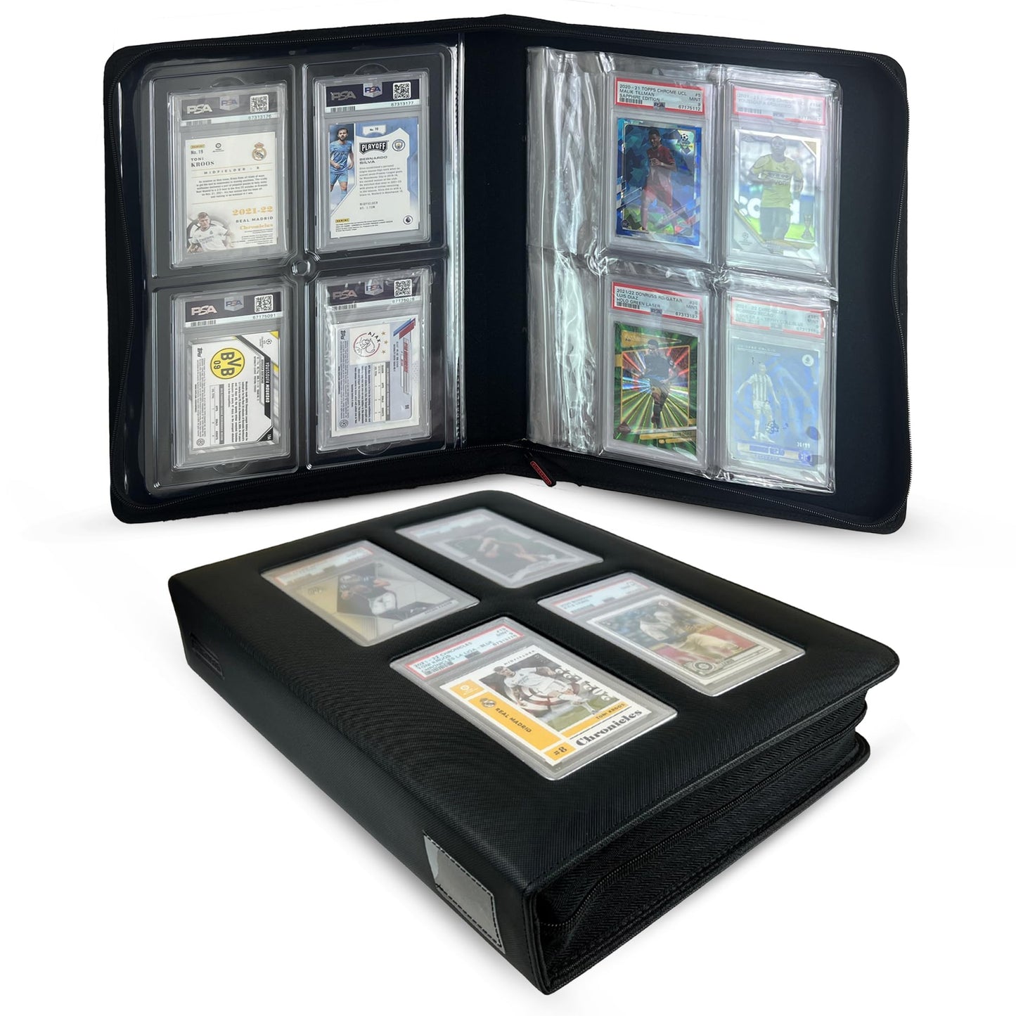 EVORETRO Premium Card Slab Binder – 360° Protection, Display Window, 96-Card Capacity