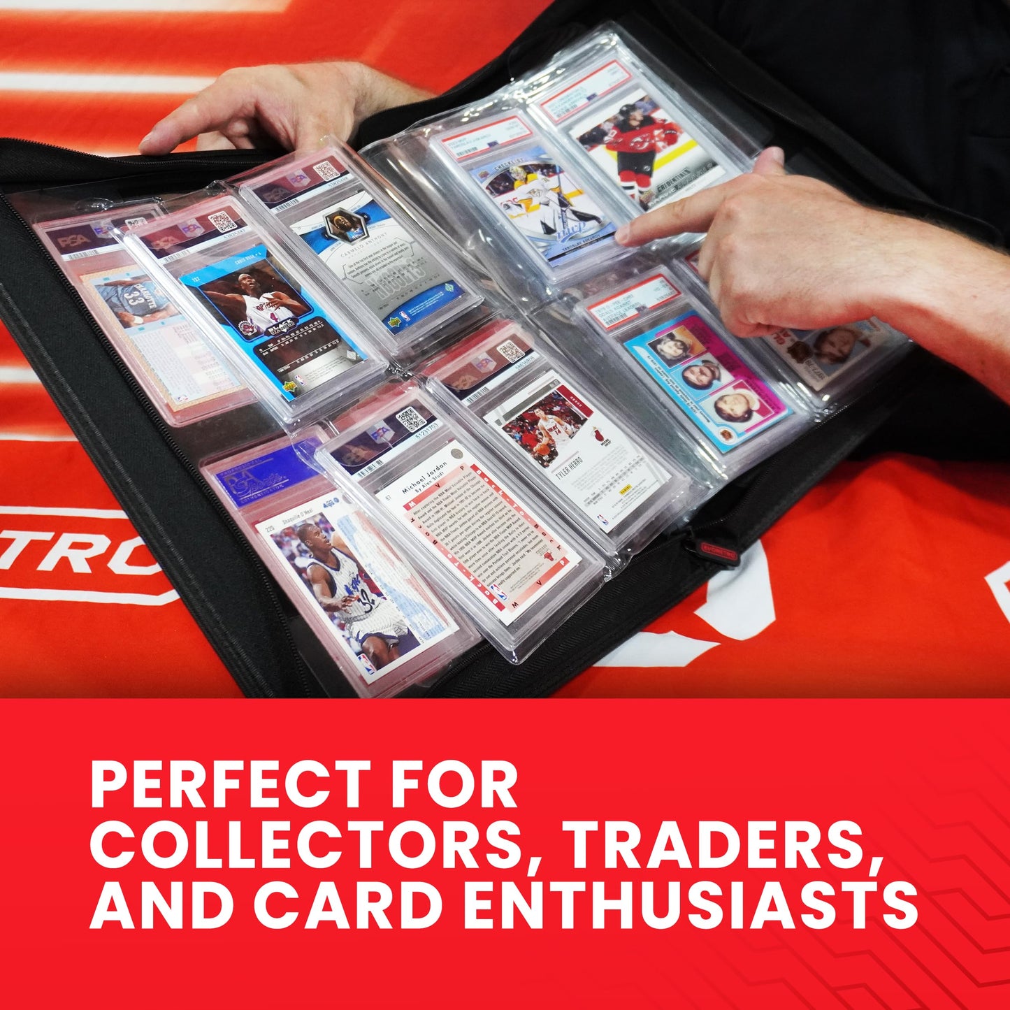 EVORETRO Premium Card Slab Binder – 360° Protection, Display Window, 96-Card Capacity