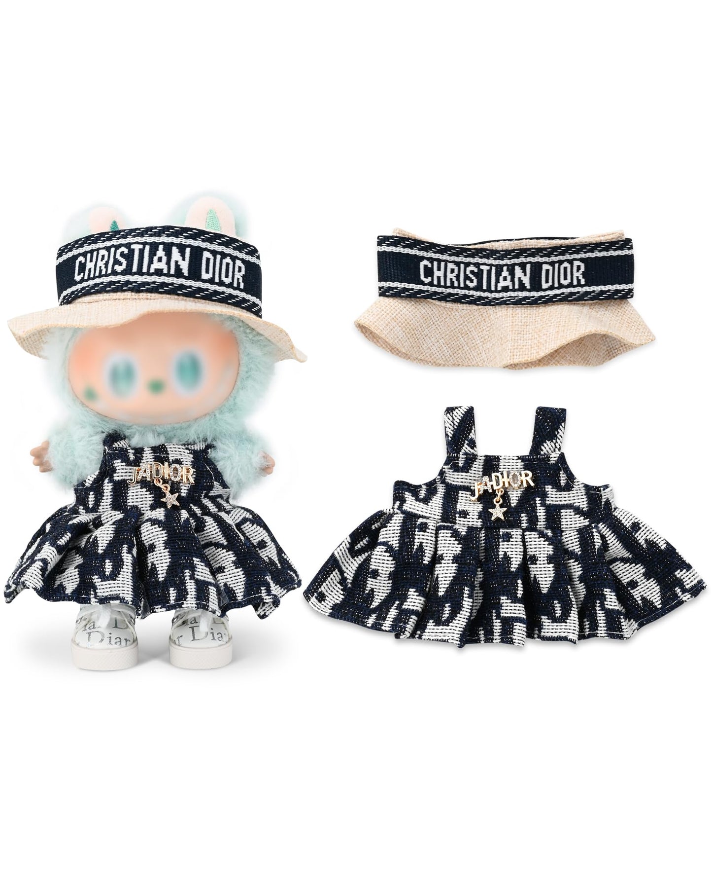 Evowatt 2-Piece Labubu Doll Outfit Set — Hair Clip & Dress for 17cm Dolls