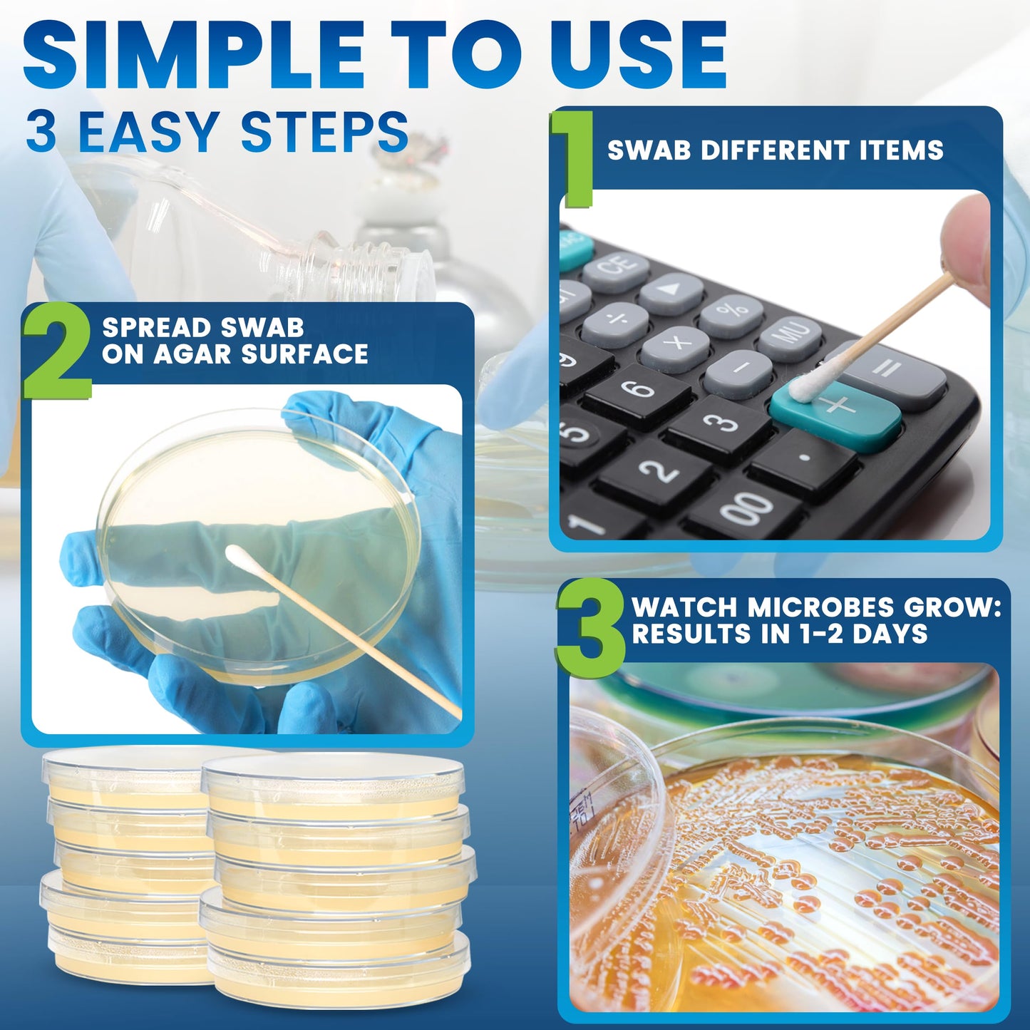 Evviva Sciences Microbiology Kit – Pre-Poured Agar Plates & Educational eBook