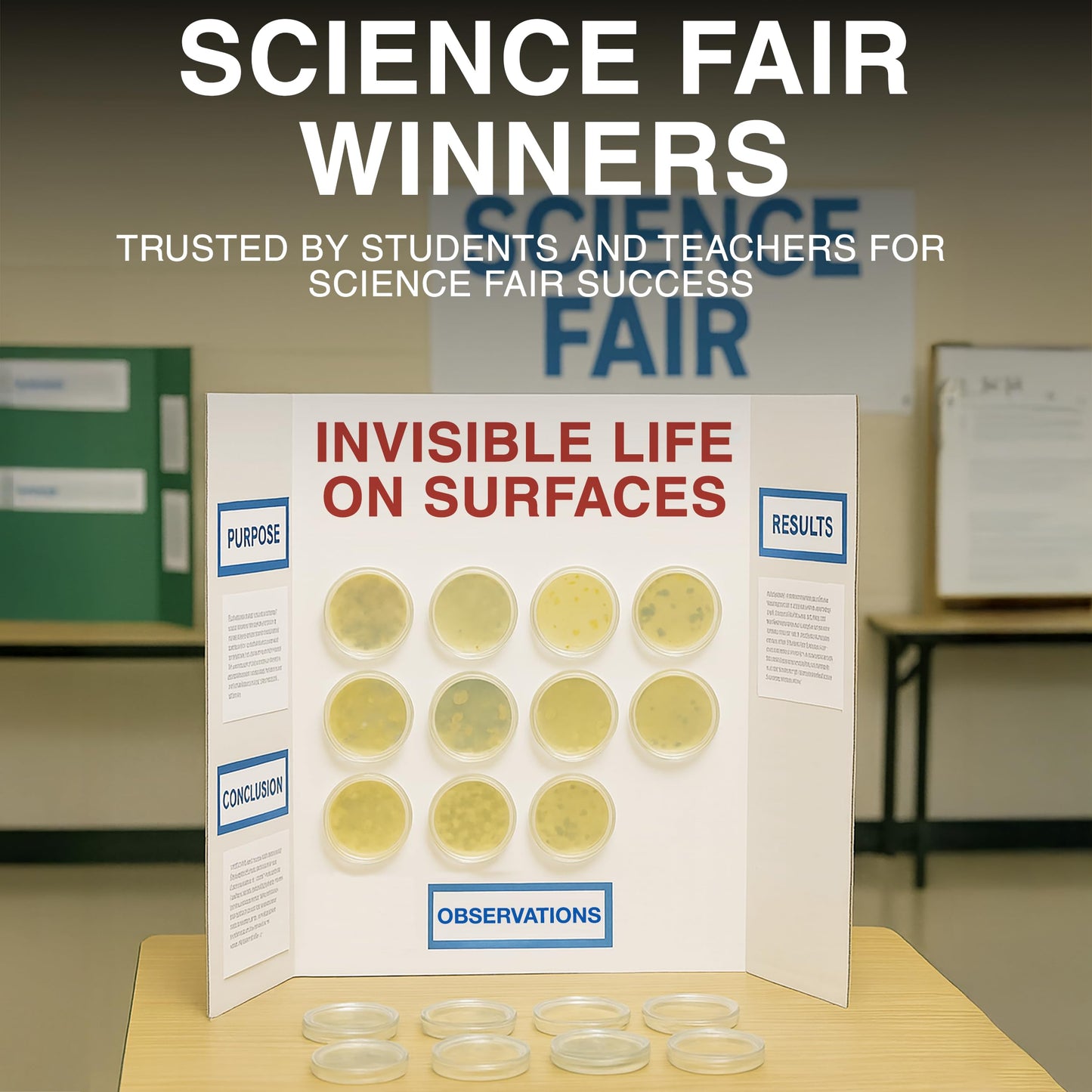 Evviva Sciences Microbiology Kit – Pre-Poured Agar Plates & Educational eBook