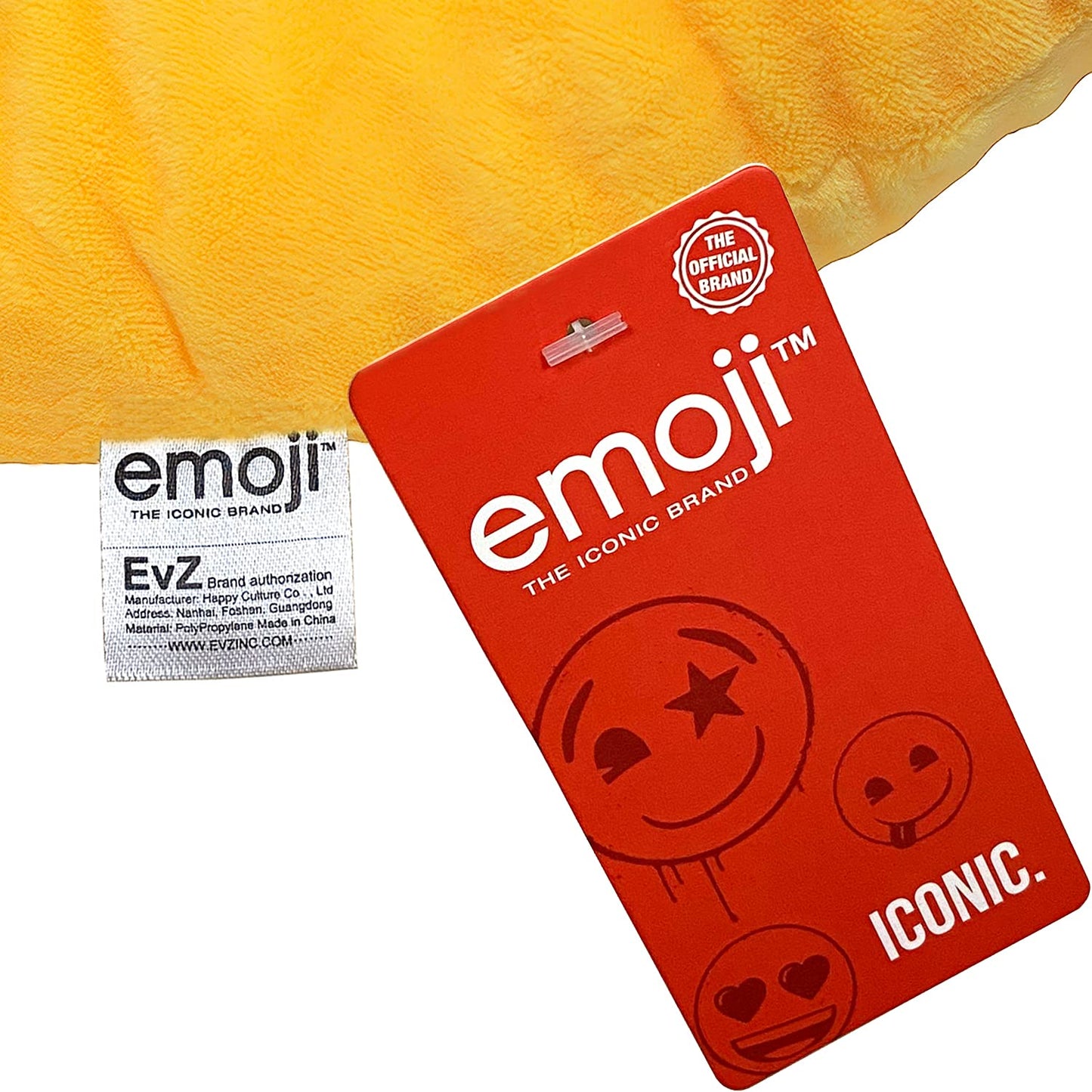 EvZ Emoji Heart Eyes Face Plush Cushion 32cm – Officially Licensed Yellow