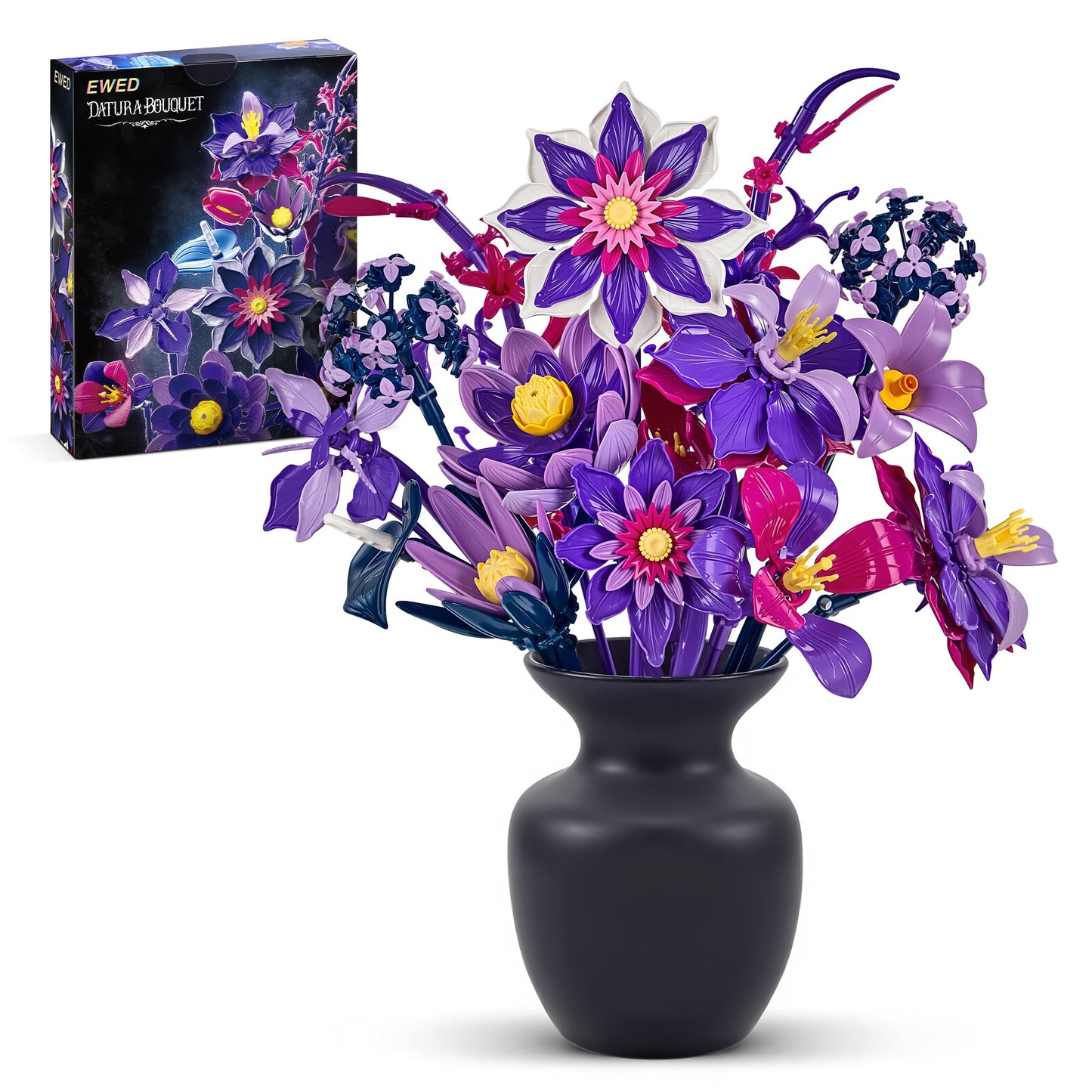 EWED Gothic Flowers Bouquet Building Set for Adults — Lego Botanical Collection Compatible