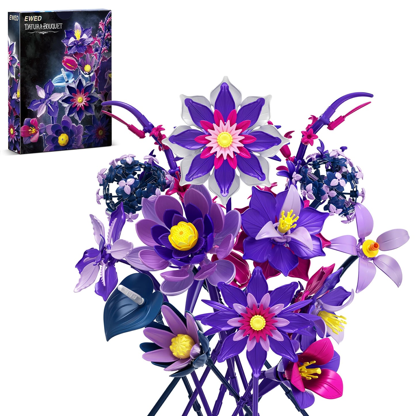 EWED Gothic Flowers Bouquet Building Set for Adults — Lego Botanical Collection Compatible