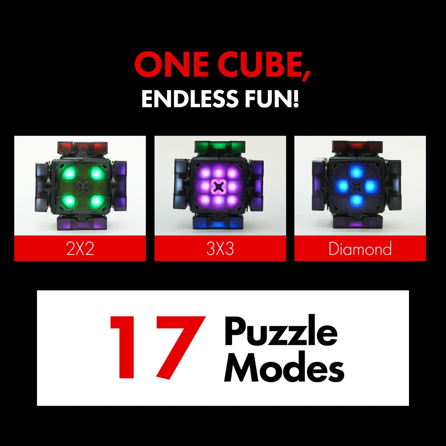 eX-Mars Connect AI Robot Cube - Self-Scrambling STEM Puzzle, 10 Types, Music