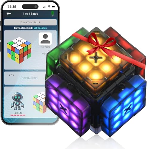 eX-Mars Connect AI Robot Cube - Self-Scrambling STEM Puzzle, 10 Types, Music