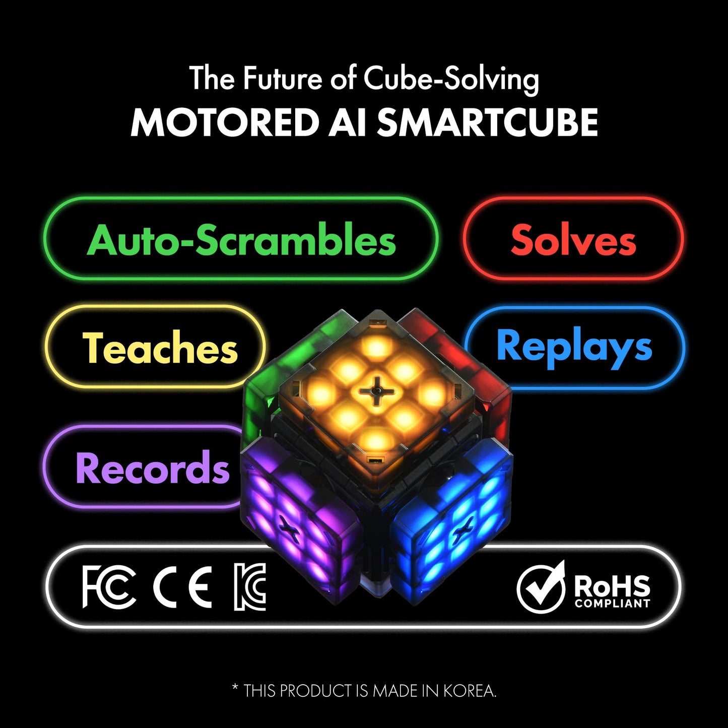eX-Mars Connect AI Robot Cube - Self-Scrambling STEM Puzzle, 10 Types, Music