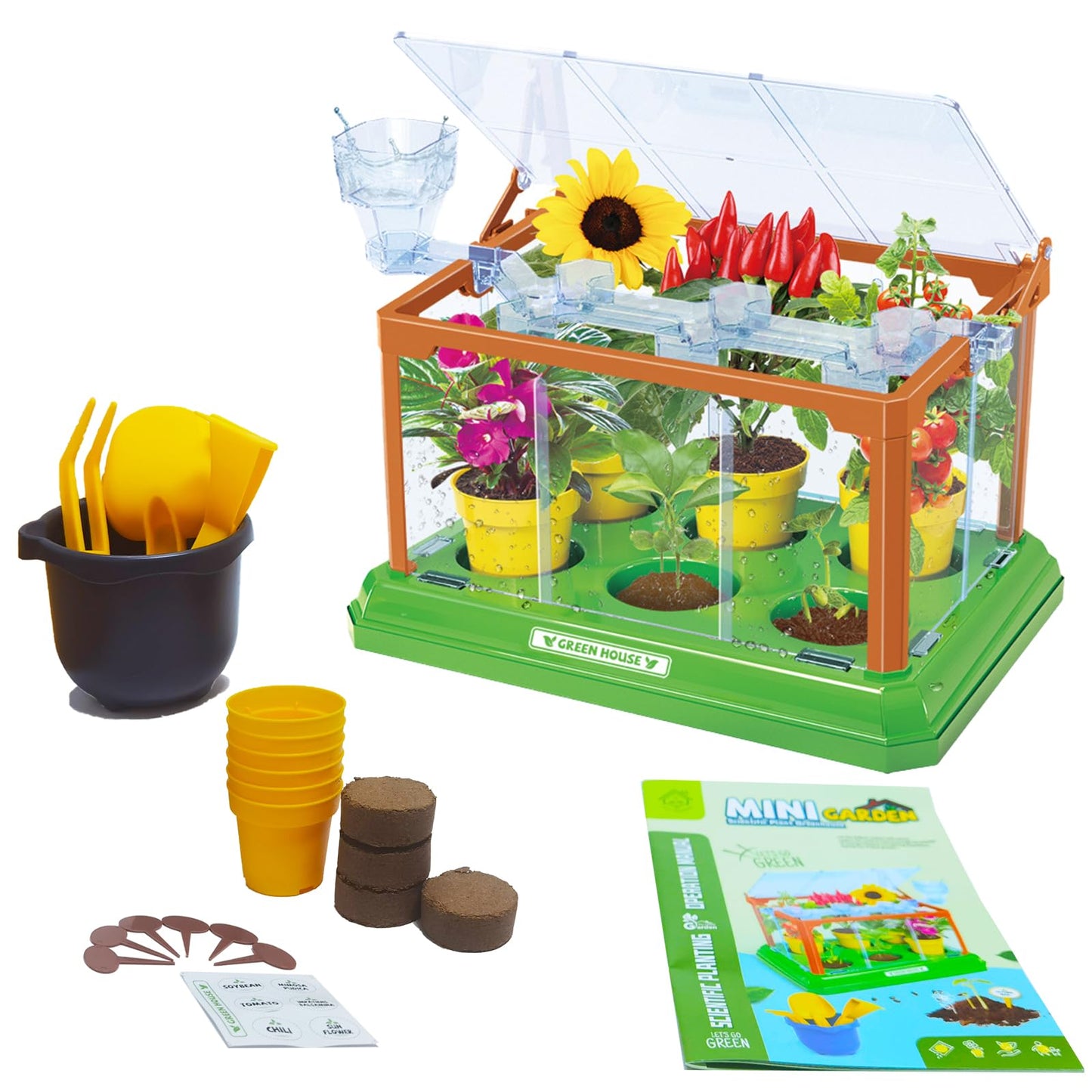 EXBEPE Kids Gardening Kit Greenhouse Terrarium – Educational Plant Growing Set for Boys & Girls