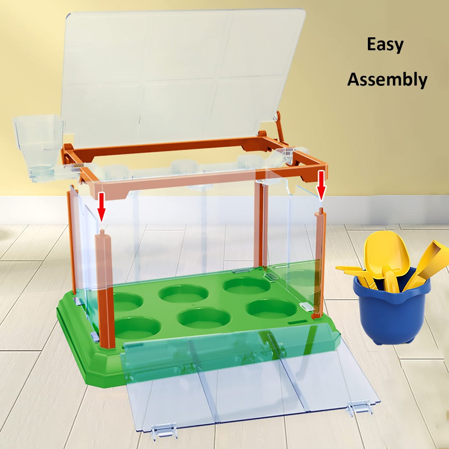 EXBEPE Kids Gardening Kit Greenhouse Terrarium – Educational Plant Growing Set for Boys & Girls