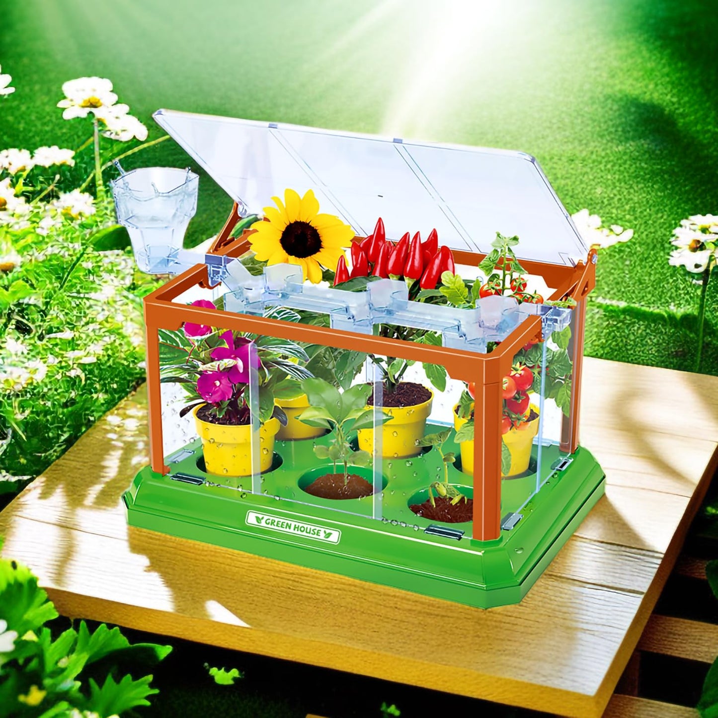 EXBEPE Kids Gardening Kit Greenhouse Terrarium – Educational Plant Growing Set for Boys & Girls
