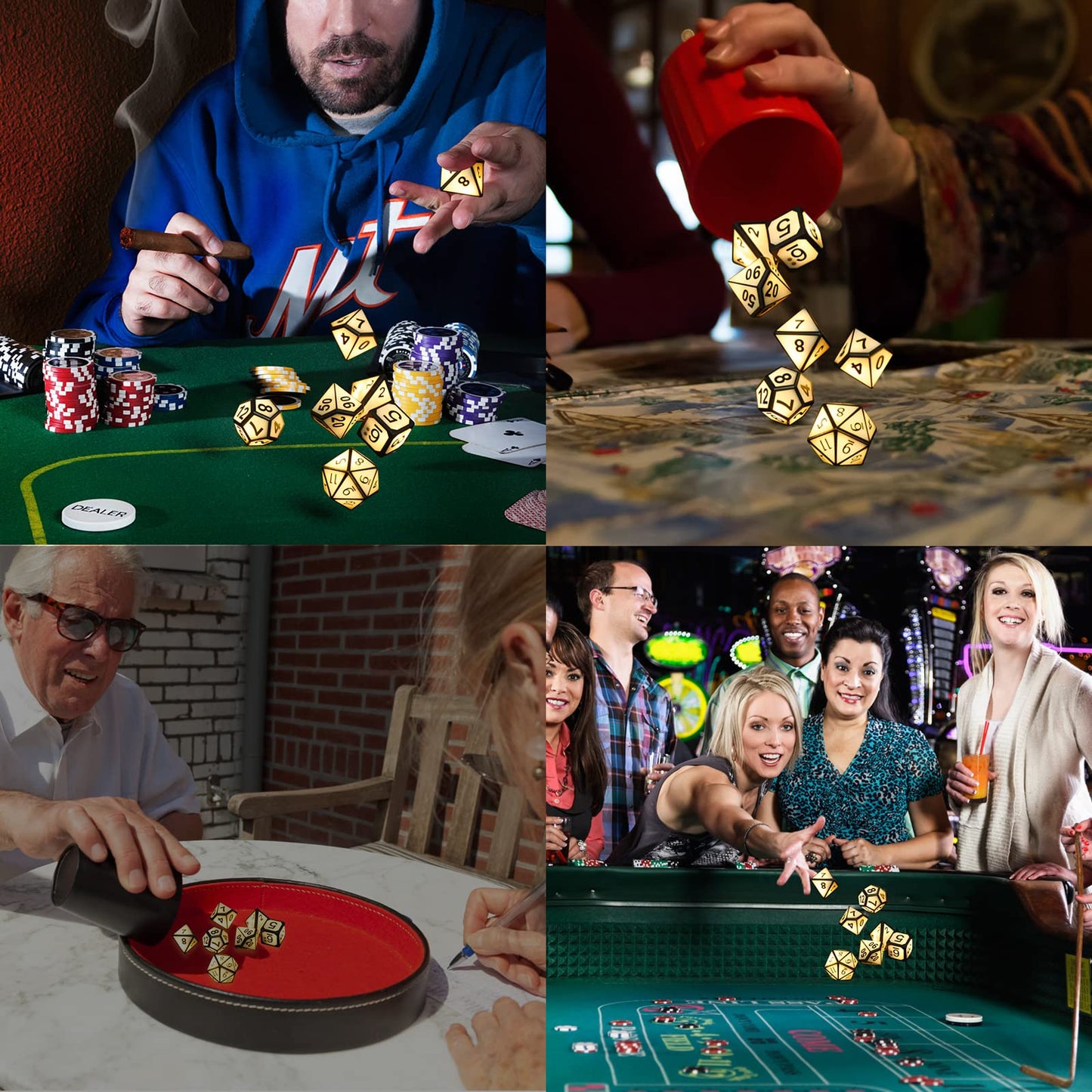 EXCECAR Rechargeable DND Dice Set – 7 LED Glow Polyhedral Dice for RPGs