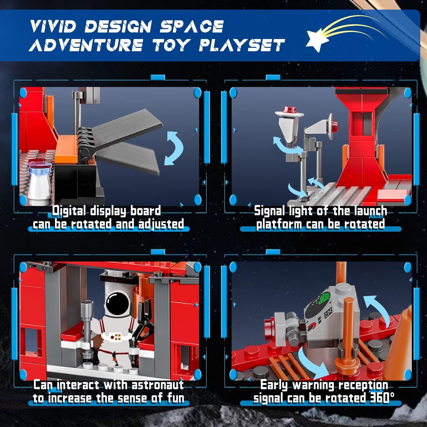 EXCOUP Space Exploration Shuttle Toys – 12-in-1 STEM Aerospace Building Kit (855 Pcs)