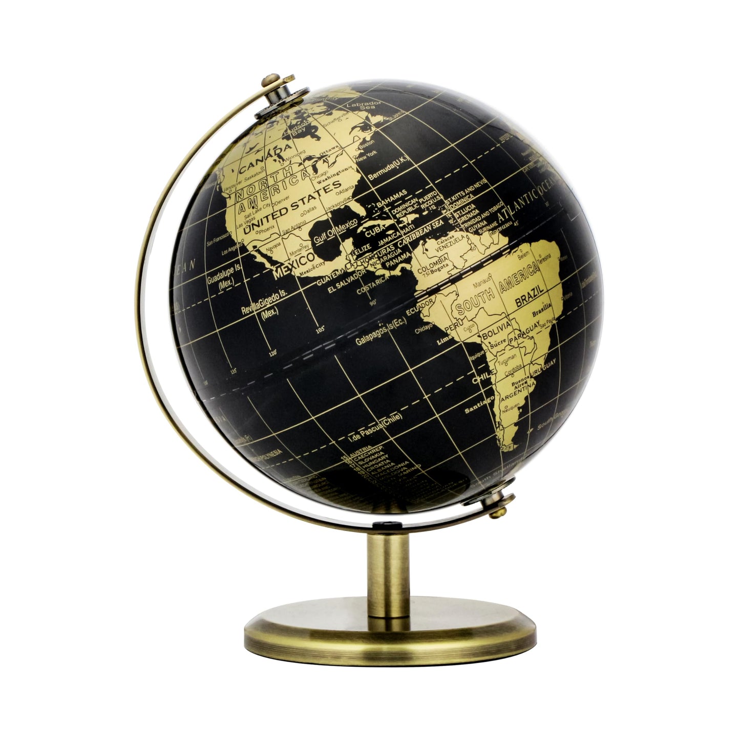 Exerz 5.5-Inch Globe Bronze Arc & Base | Educational Mini World Globe