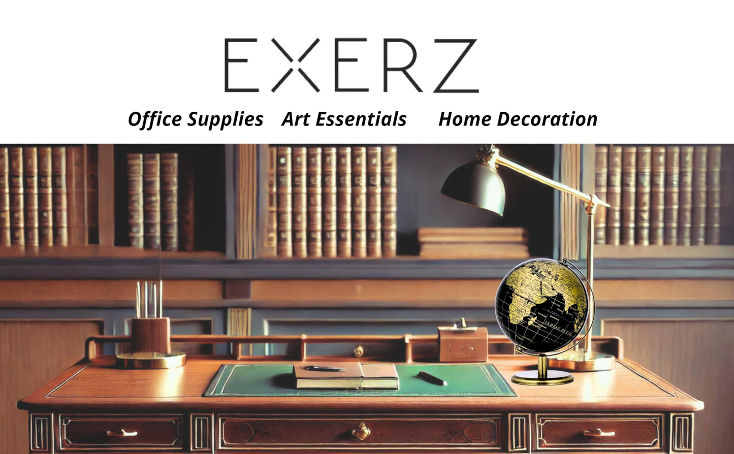 Exerz 5.5-Inch Globe Bronze Arc & Base | Educational Mini World Globe