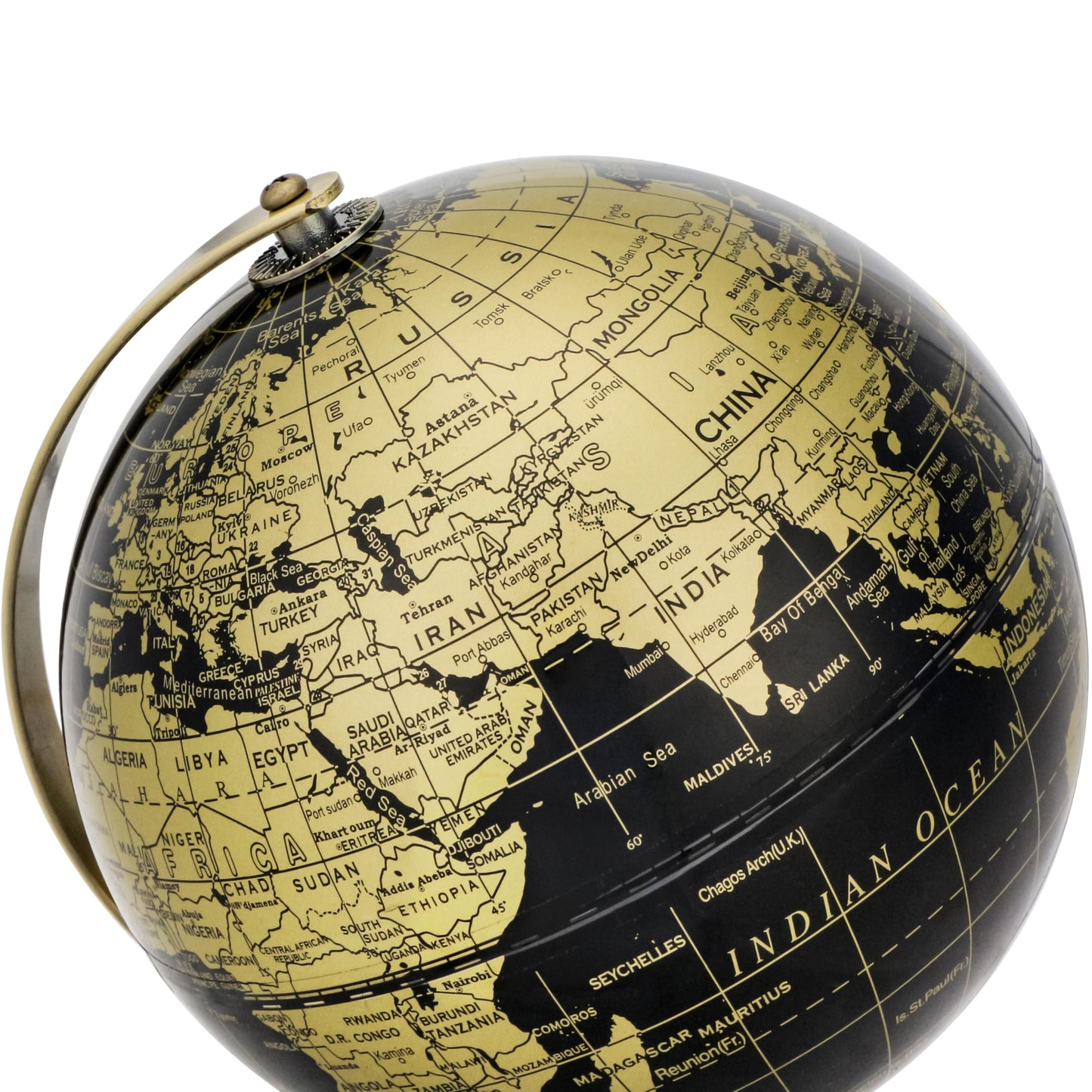 Exerz 5.5-Inch Globe Bronze Arc & Base | Educational Mini World Globe