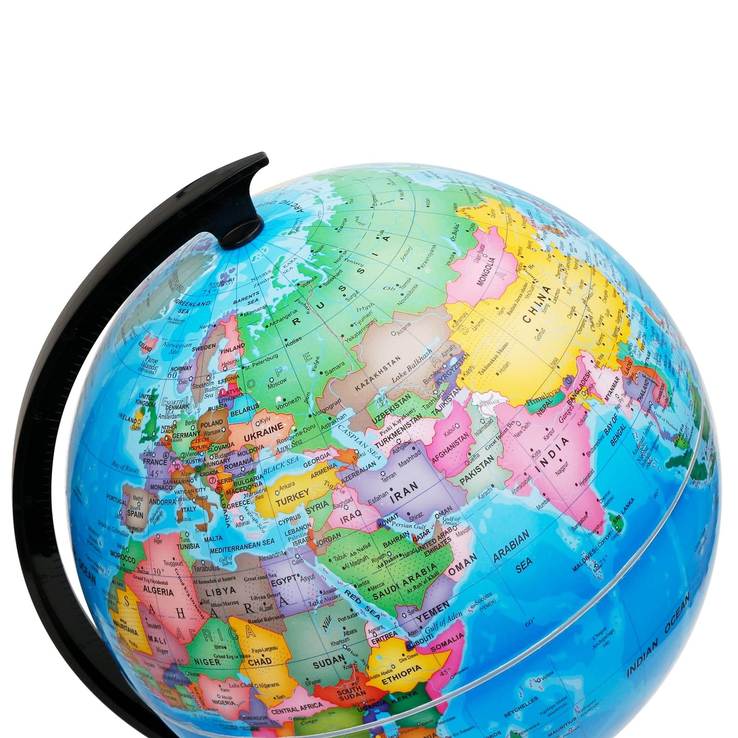 Exerz 12-Inch World Globe – Self-Assembled Educational Political Map for Classroom