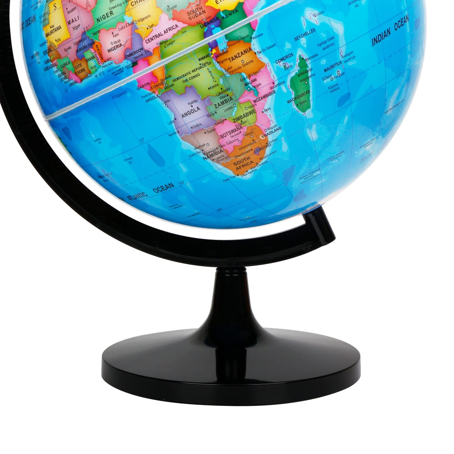 Exerz 12-Inch World Globe – Self-Assembled Educational Political Map for Classroom