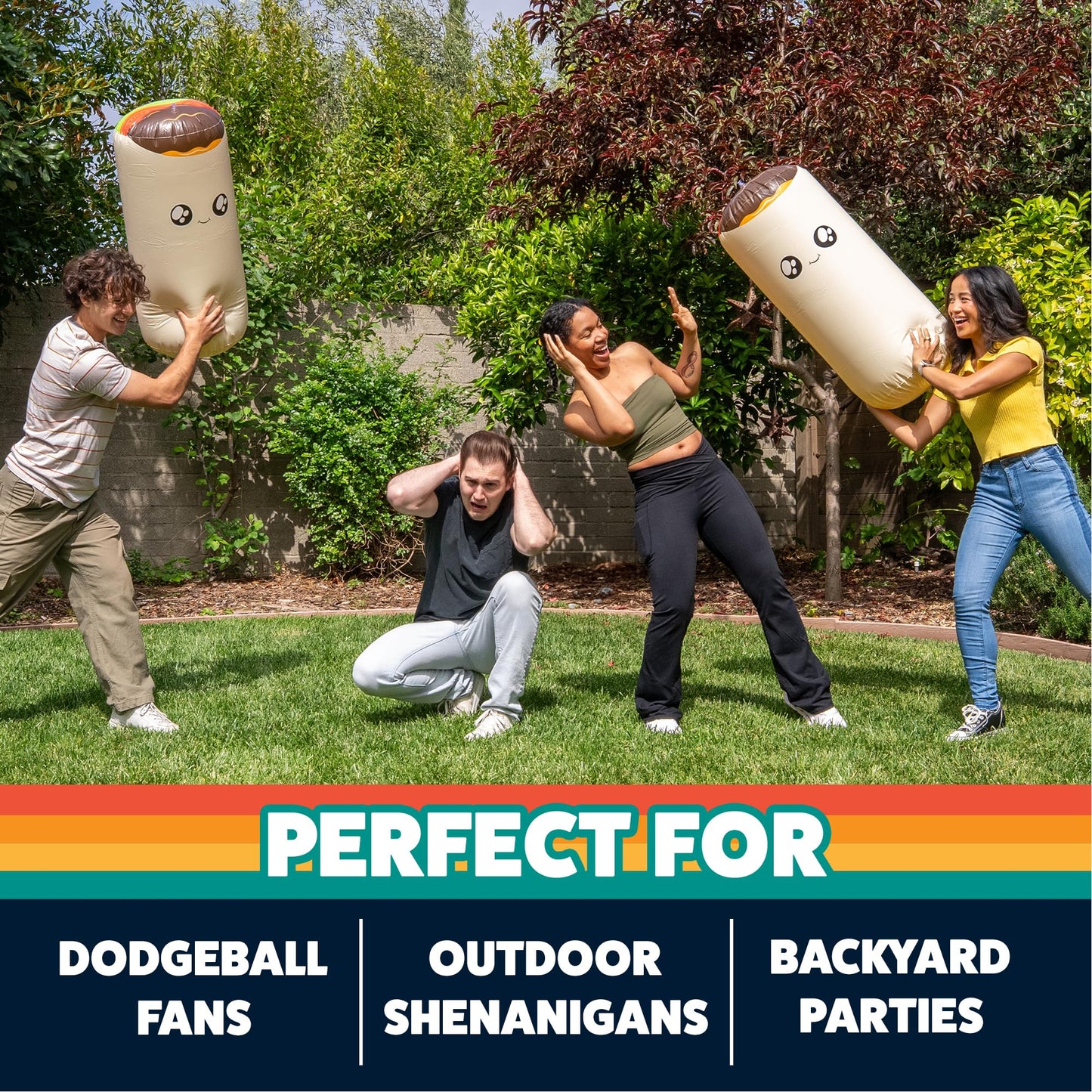 Exploding Kittens Throw Throw Burrito Extreme Outdoor Edition – Giant Inflatable Dodgeball Card Game