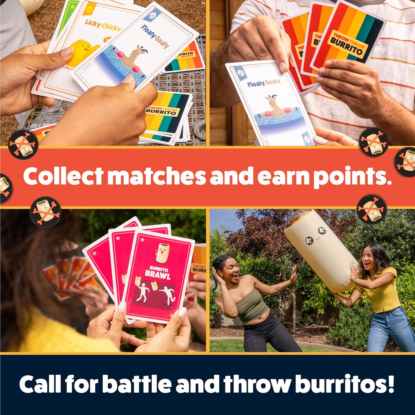 Exploding Kittens Throw Throw Burrito Extreme Outdoor Edition – Giant Inflatable Dodgeball Card Game