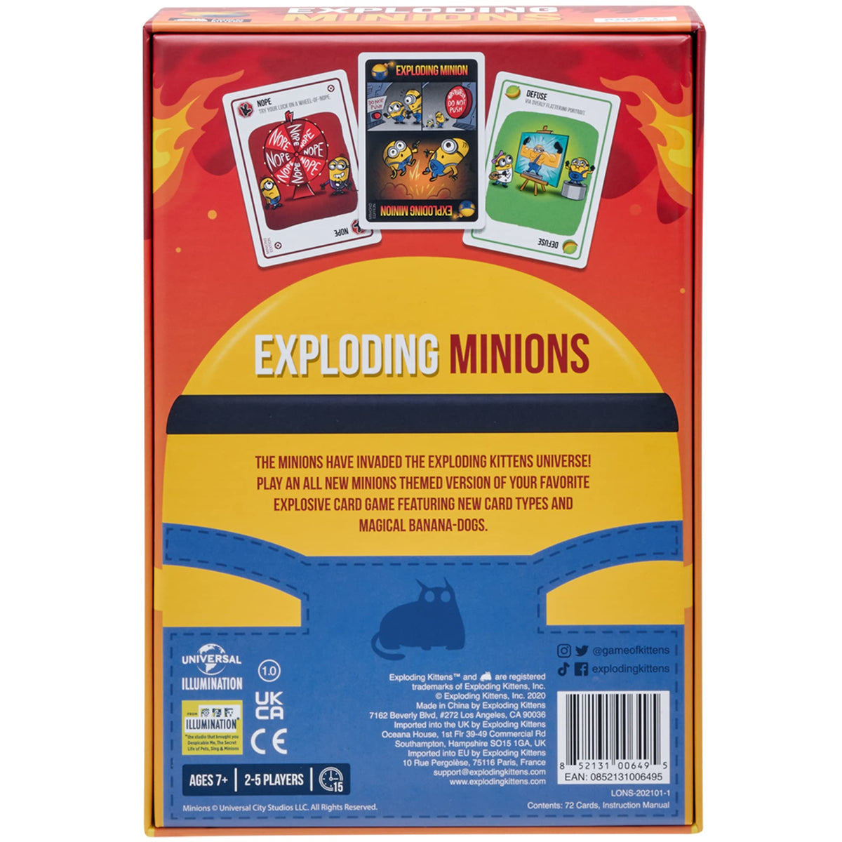 Exploding Minions by Exploding Kittens – 2-5 Players Card Game for Family Night | 15-Minute Minions-Themed Party Game