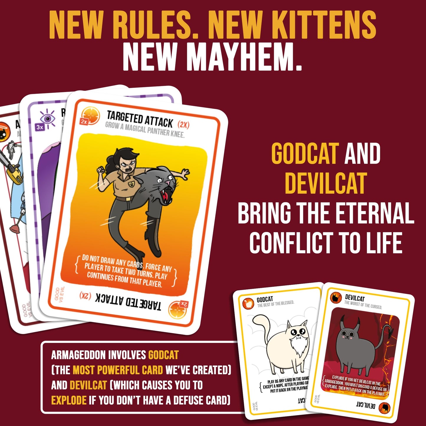 Exploding Kittens Good vs Evil - Netflix-Inspired Card Game for 2-5 Players (Ages 7+)