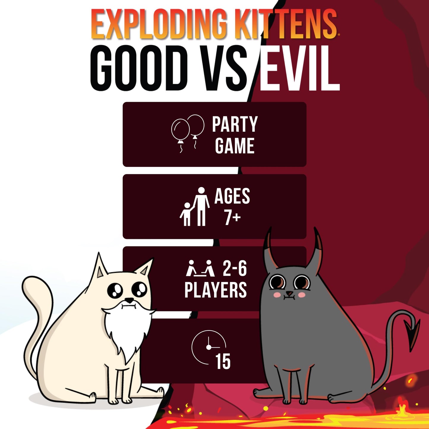 Exploding Kittens Good vs Evil - Netflix-Inspired Card Game for 2-5 Players (Ages 7+)