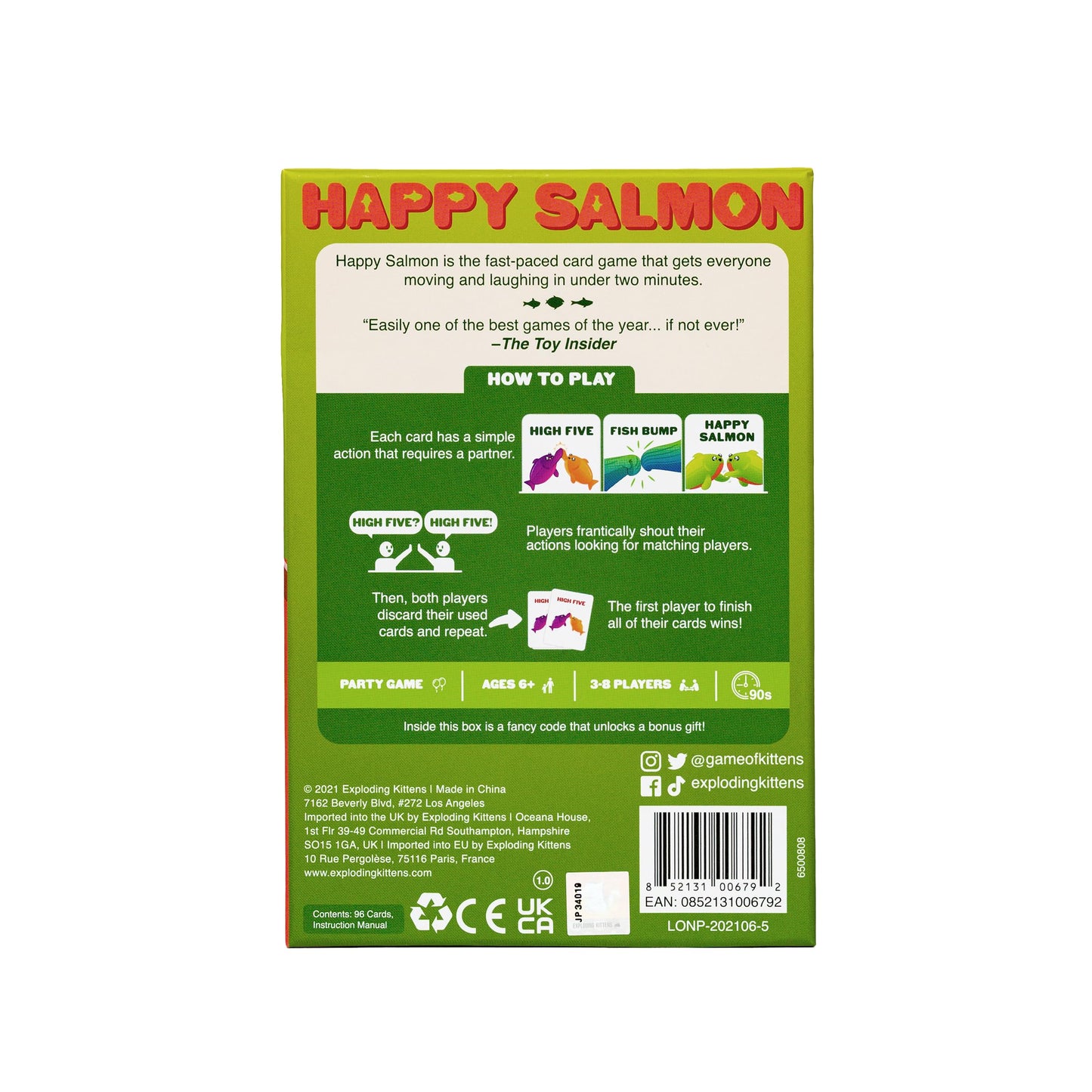 Exploding Kittens Happy Salmon – 3-8 Players, 90-Second Party Card Game