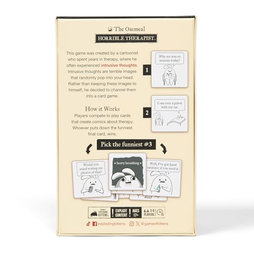 Horrible Therapist Extra Horrible Edition by Exploding Kittens — Fun Adult Card Game for 3-8 Players