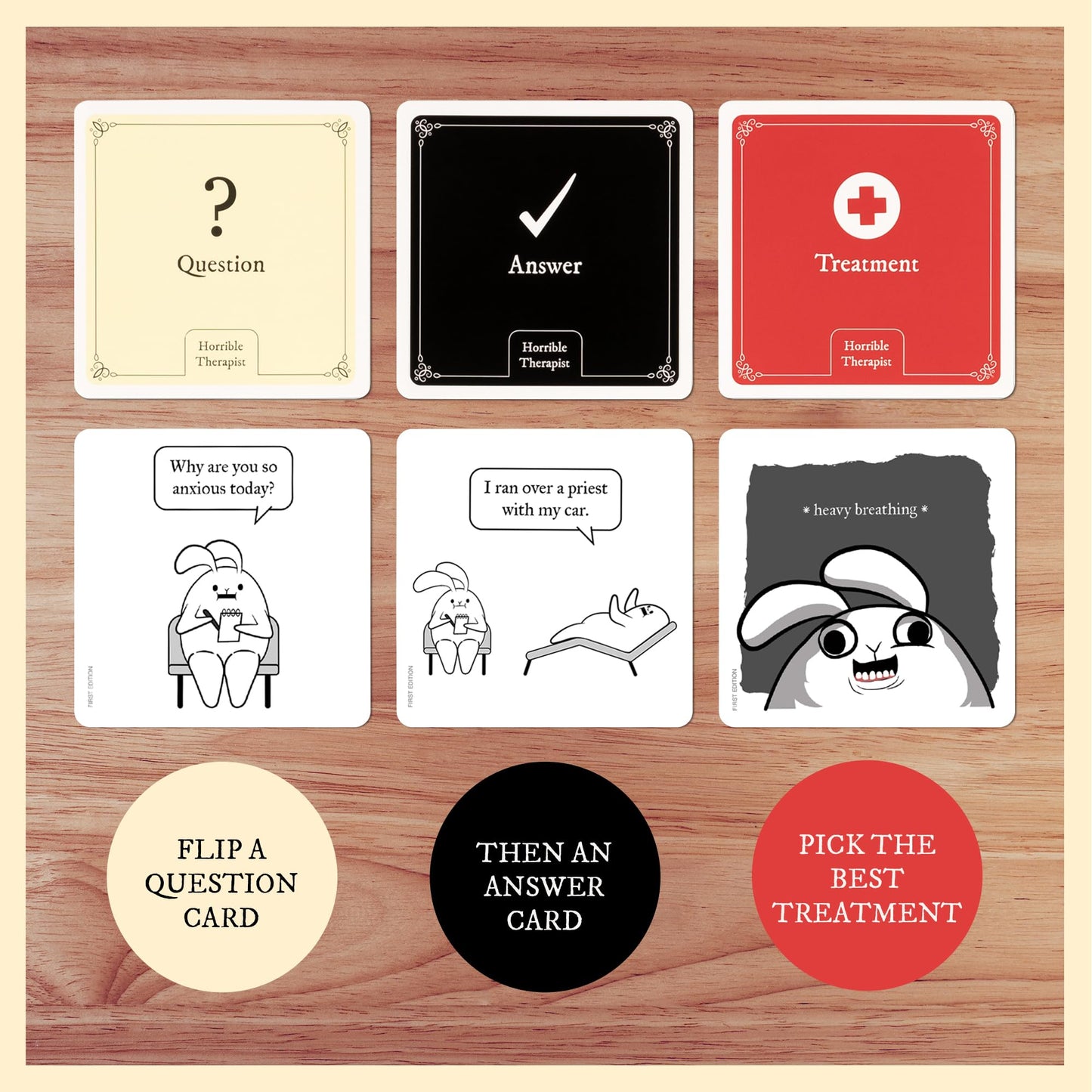 Horrible Therapist Extra Horrible Edition by Exploding Kittens — Fun Adult Card Game for 3-8 Players