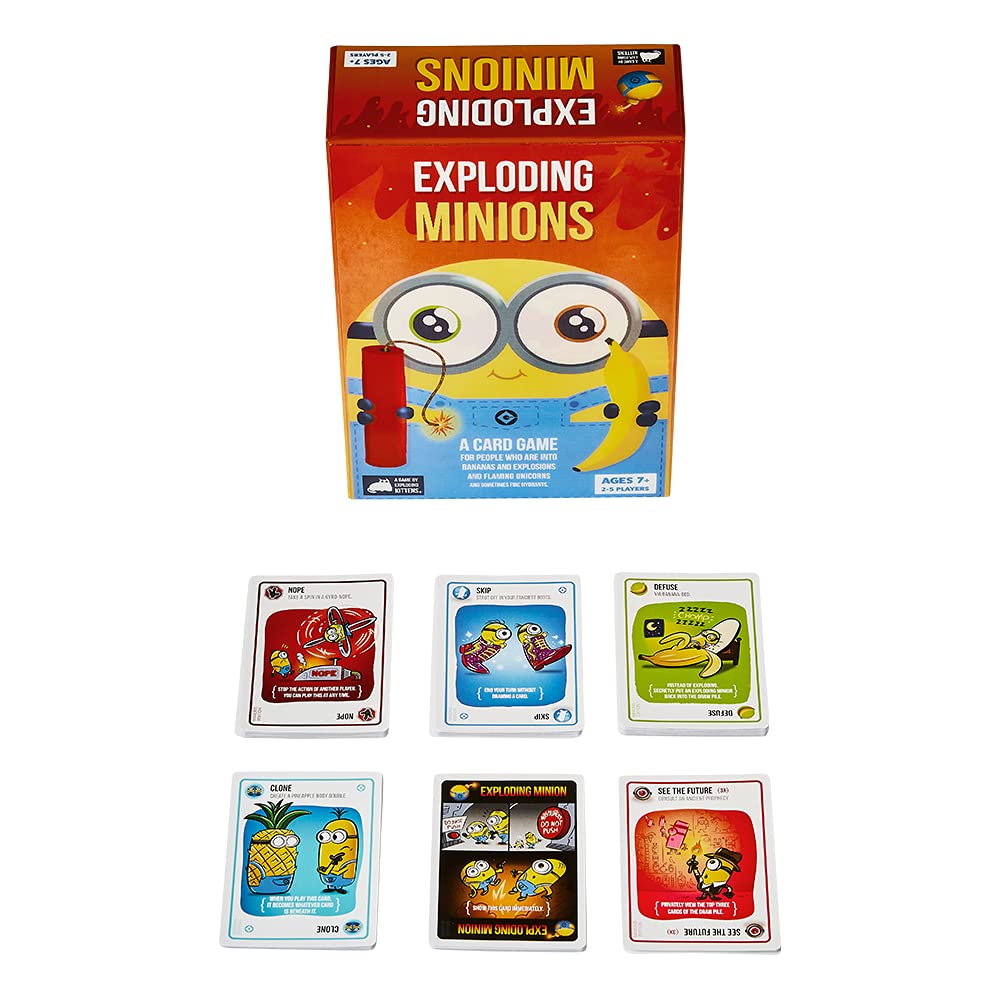 Exploding Minions by Exploding Kittens – 2-5 Players Card Game for Family Night | 15-Minute Minions-Themed Party Game