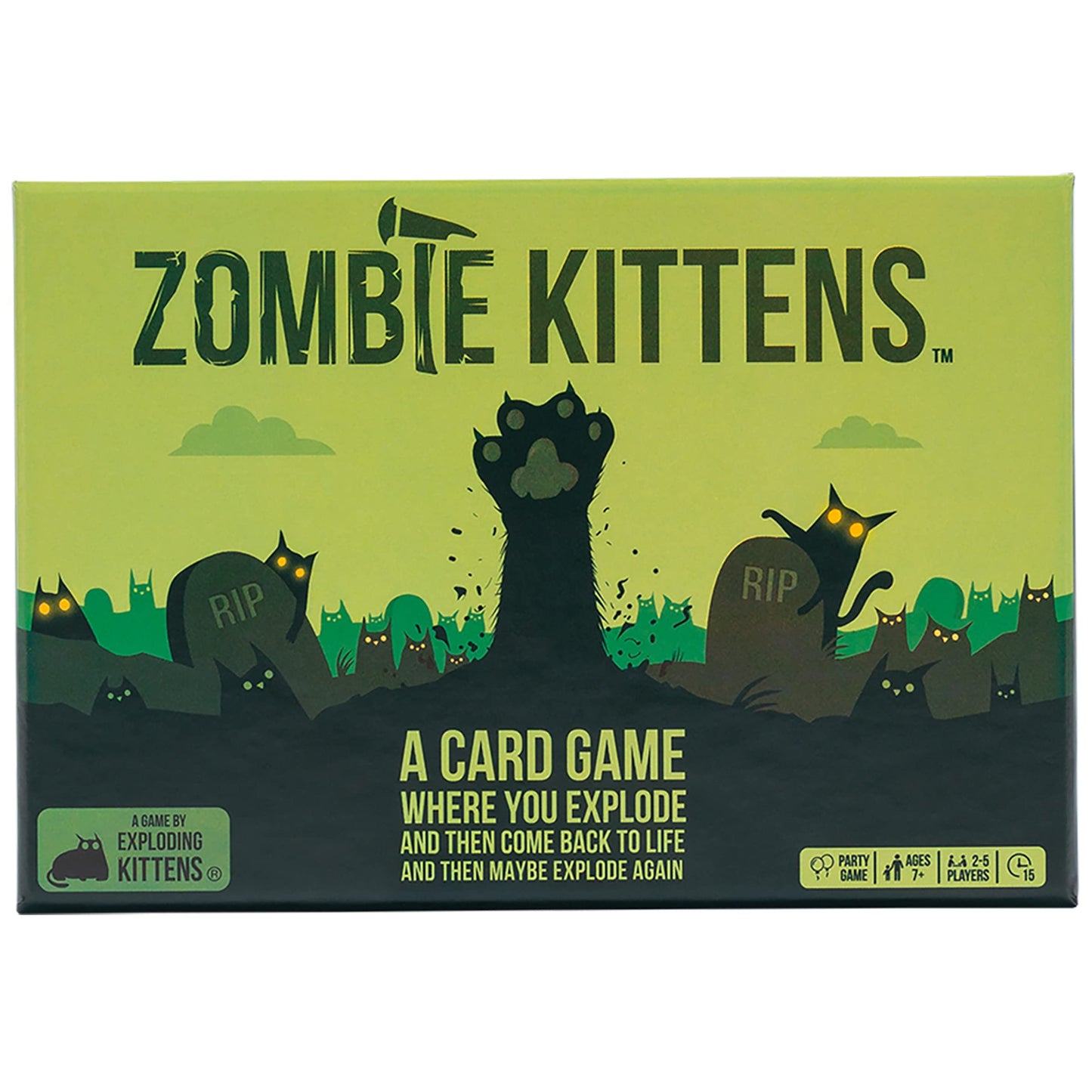 Exploding Kittens: Zombie Kittens — 2-5 Players, 15 Minutes to Play, Ages 7+ | High Stakes Card Game