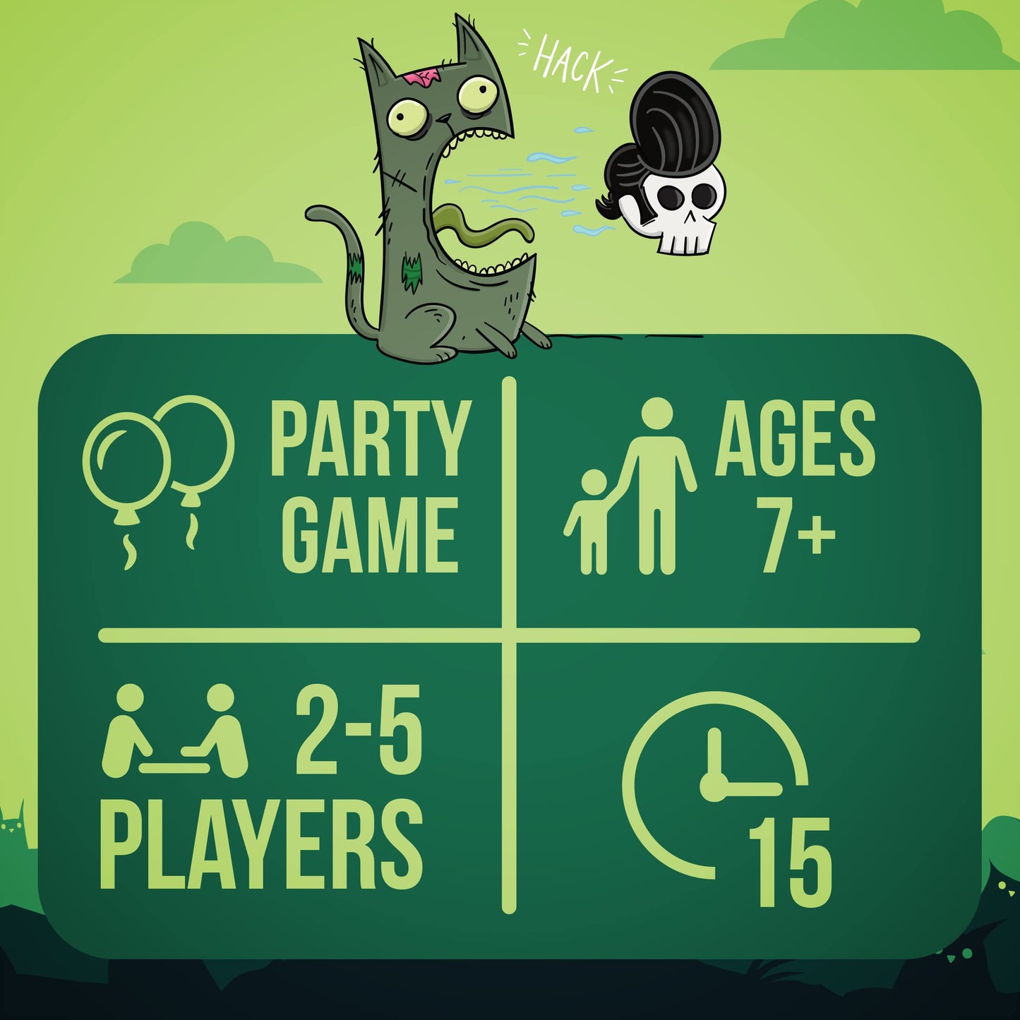 Exploding Kittens: Zombie Kittens — 2-5 Players, 15 Minutes to Play, Ages 7+ | High Stakes Card Game