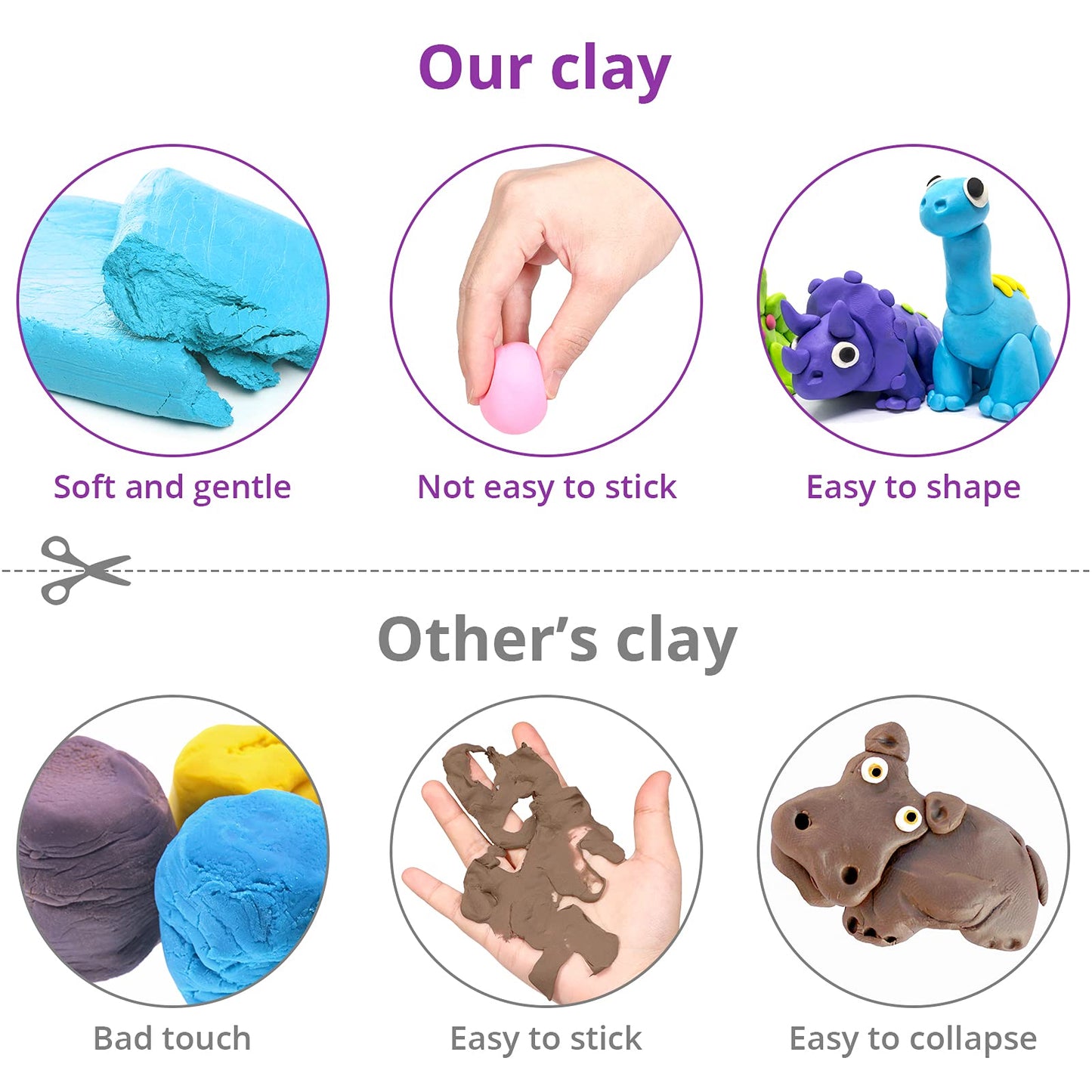 Exptolii 24-Color Air Dry Clay for Kids – No-Bake, Non-Toxic Modeling