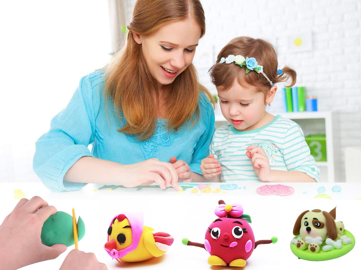 Exptolii 24-Color Air Dry Clay for Kids – No-Bake, Non-Toxic Modeling