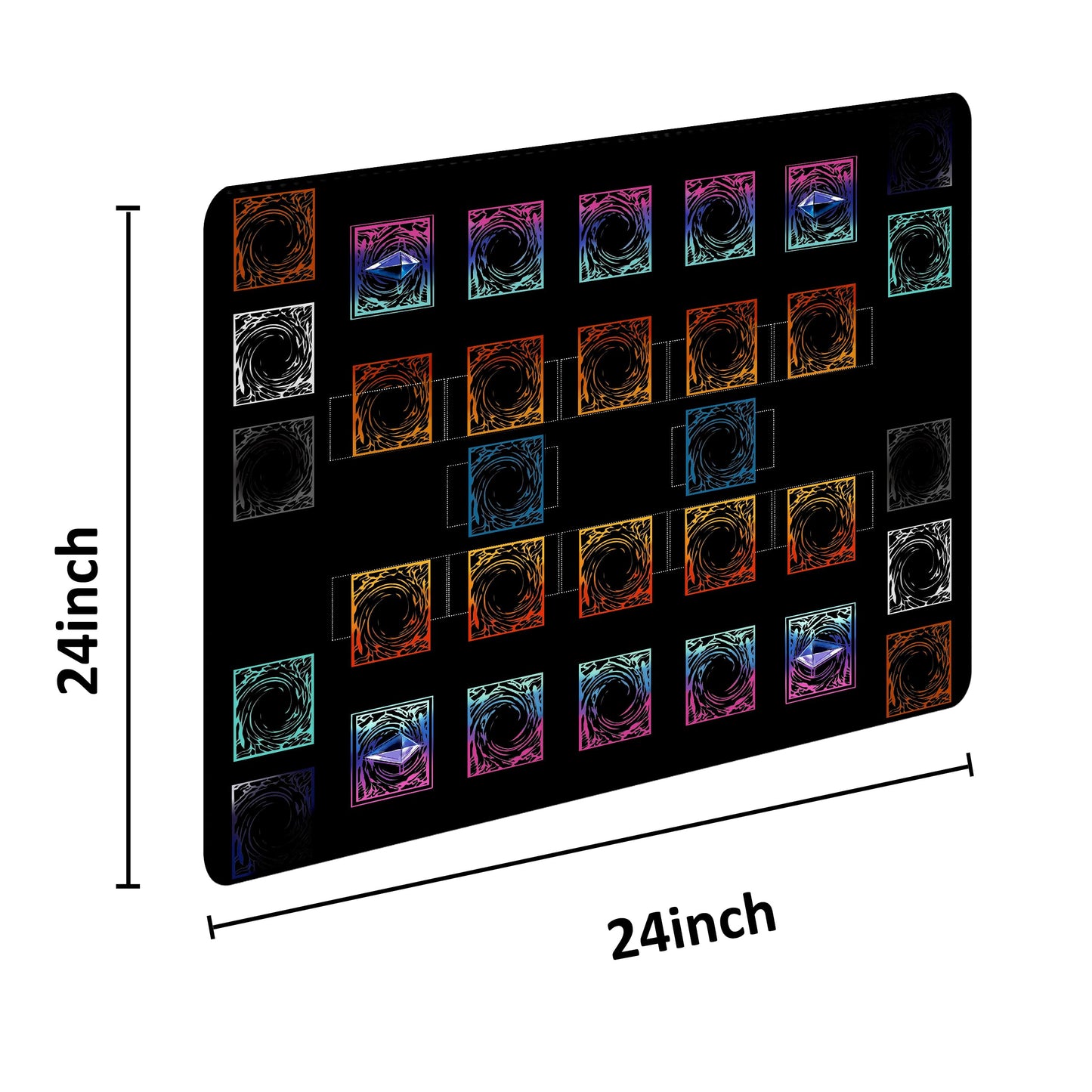 Extalas Stitched Yu-Gi-Oh Playmat – 2-Player Large 24x24 in with Free Counters & Storage Bag