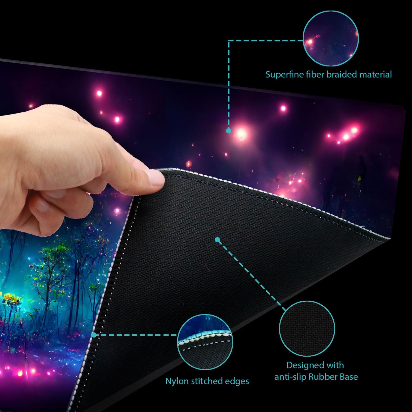 Extalas MTG Playmat – 24x14 Inch Non-Slip, Waterproof Surface with Storage Tube & 7 Dice