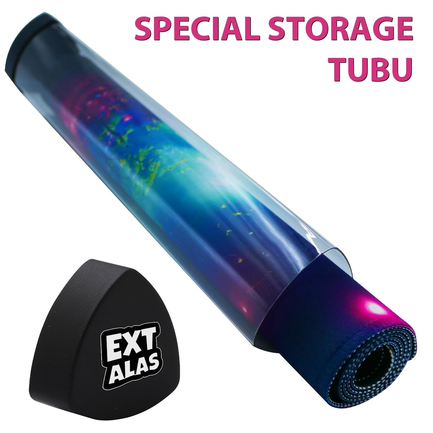 Extalas MTG Playmat – 24x14 Inch Non-Slip, Waterproof Surface with Storage Tube & 7 Dice