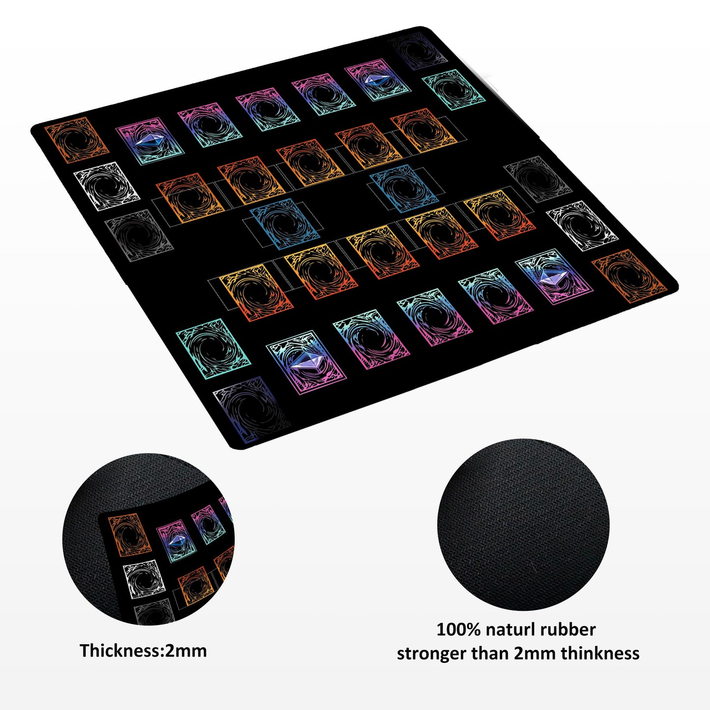 Extalas Stitched Yu-Gi-Oh Playmat – 2-Player Large 24x24 in with Free Counters & Storage Bag