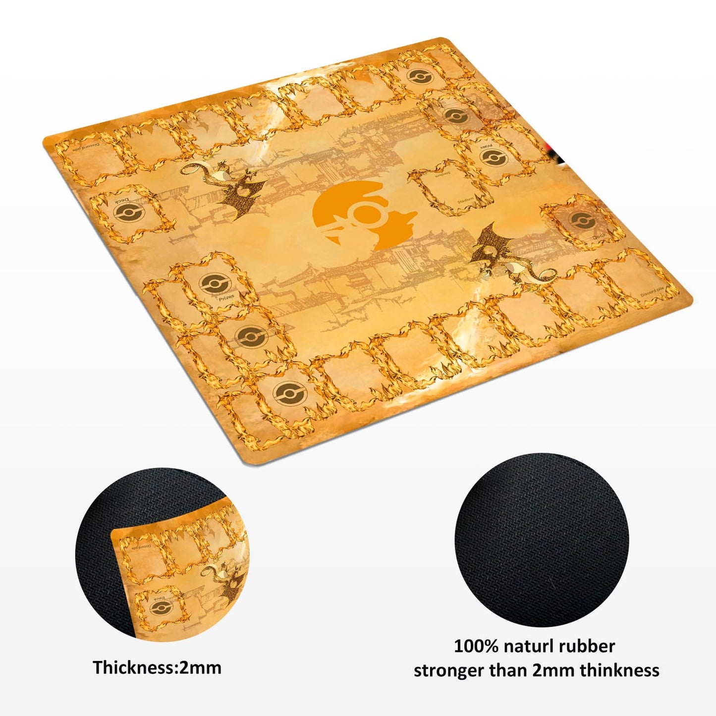 Extalas 2-Player Playmat for Trading Card Games – 31 Damage Counters & Storage Bag