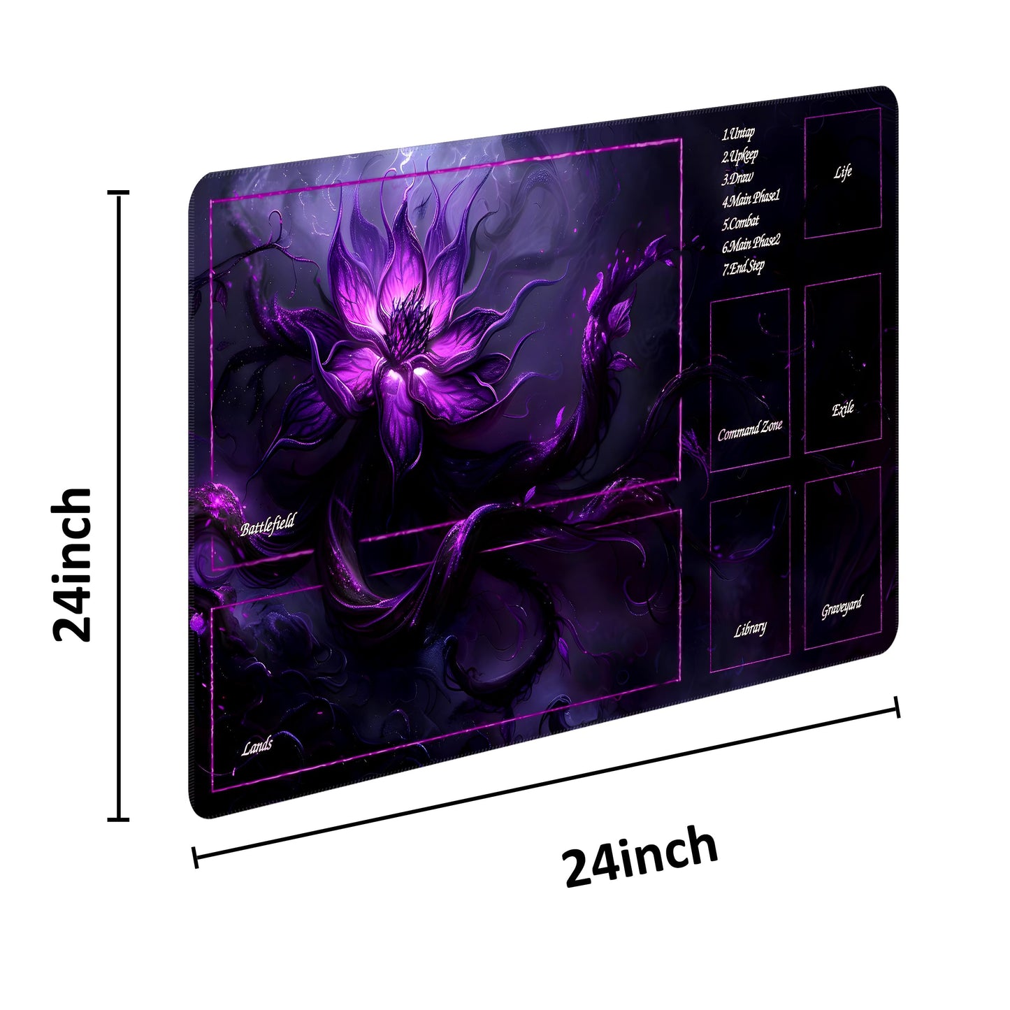 Extalas MTG Playmat 24x14in with Storage Tube & 7 Dice — Waterproof & Non-Slip