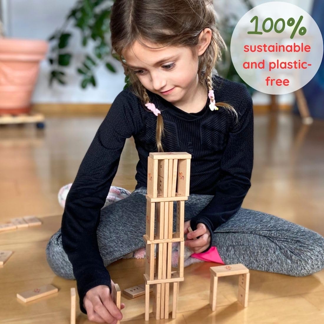Extasticks Mathomino: Wooden Multiplication Domino Game for Times Tables