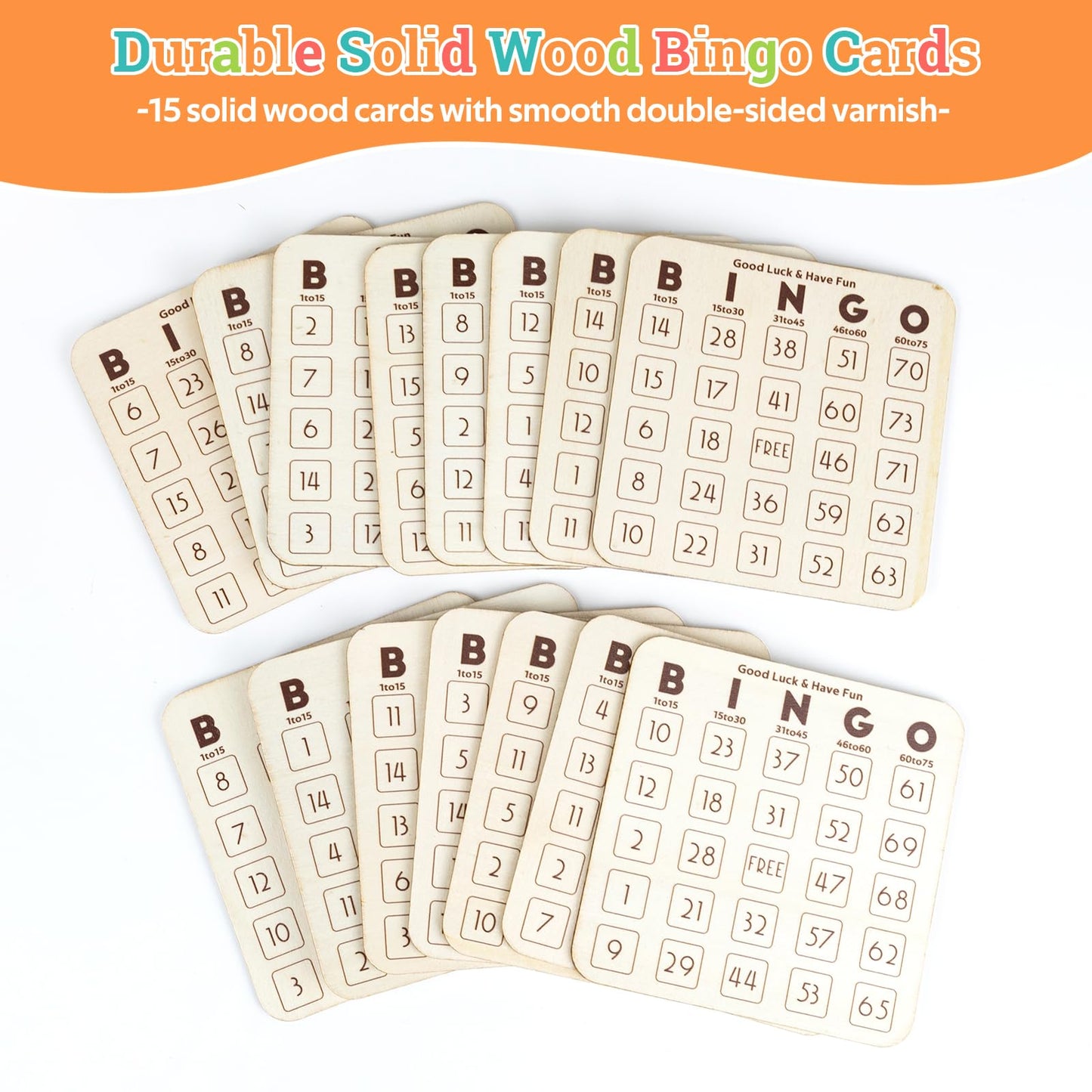 Extguds Wooden Bingo Game Set – Deluxe 7in Cage, 78 Balls, 15 Cards, 400 Chips & Storage Bag