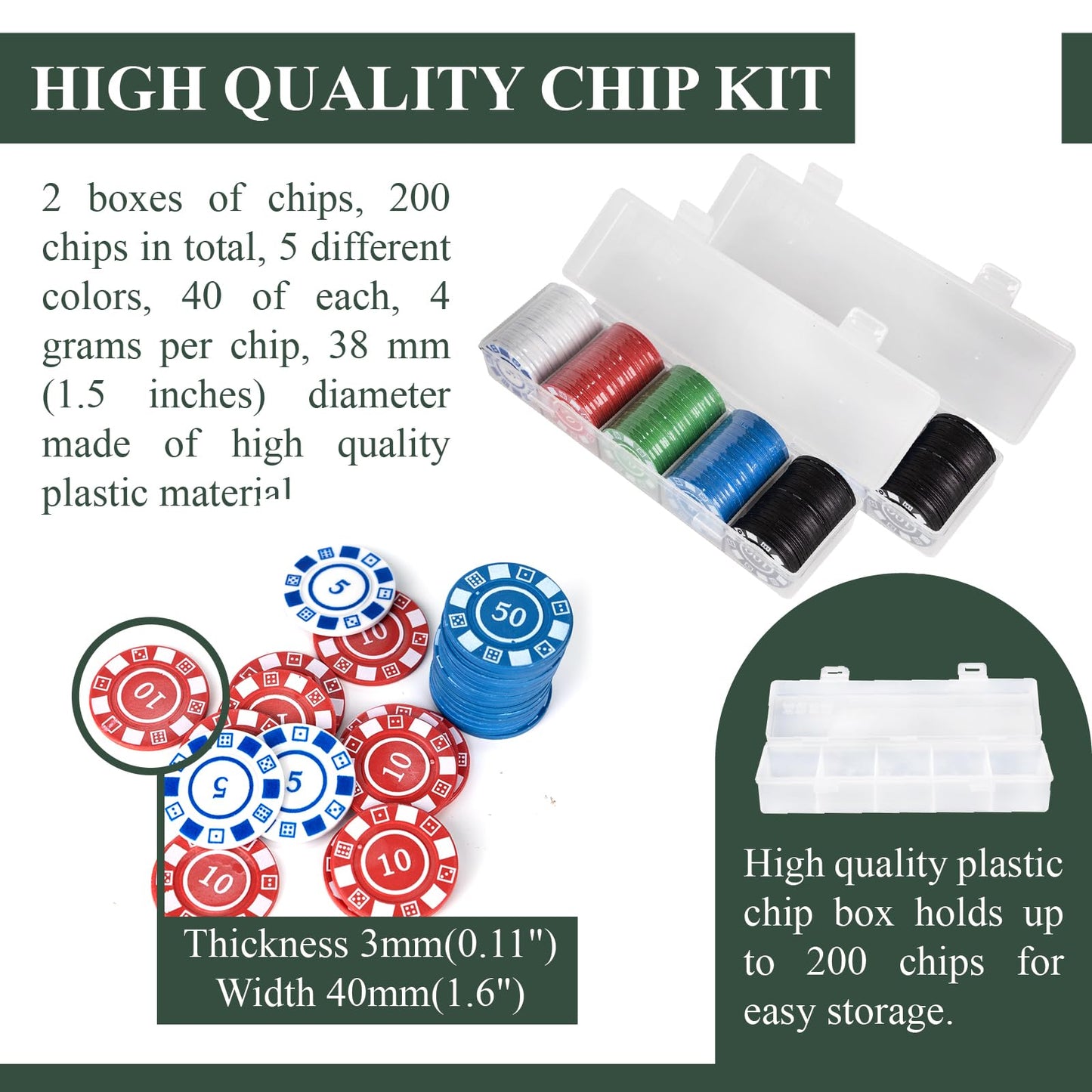 Extguds Michigan Rummy Deluxe Board Game Set – Felt Mat, 200 Chips, Poker Deck