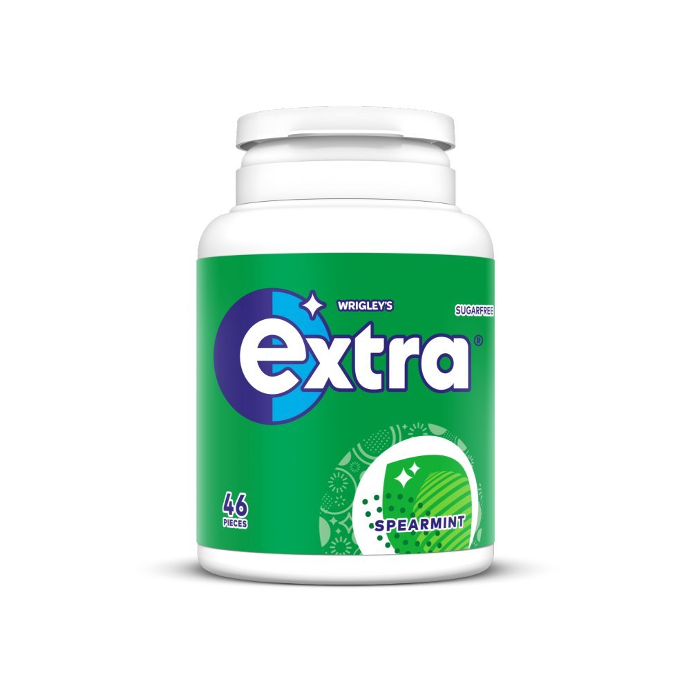 Extra Spearmint Chewing Gum Sugar Free Bottle 46 Pieces (Case of 6)