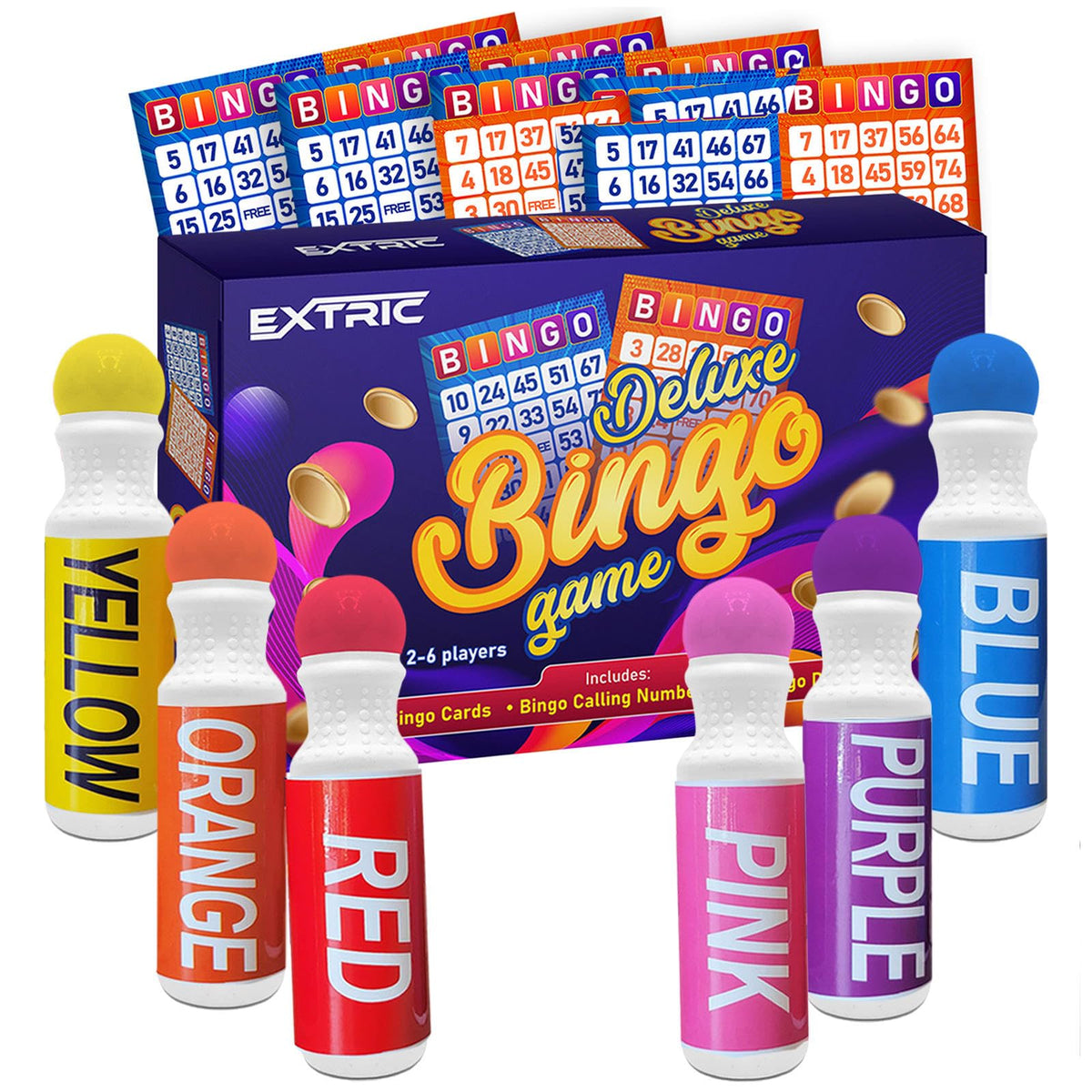 EXTRIC Bingo Game Set – Family Fun for All Ages (Daubers, Cards Included)