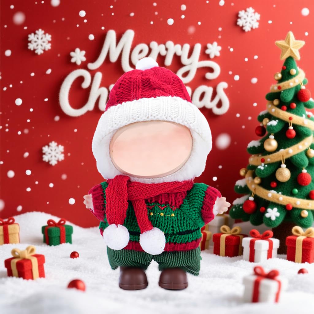 Eyancotoi 17cm Doll Christmas Clothes – Cute Outfit Set for 17 cm Dolls (Style 4)